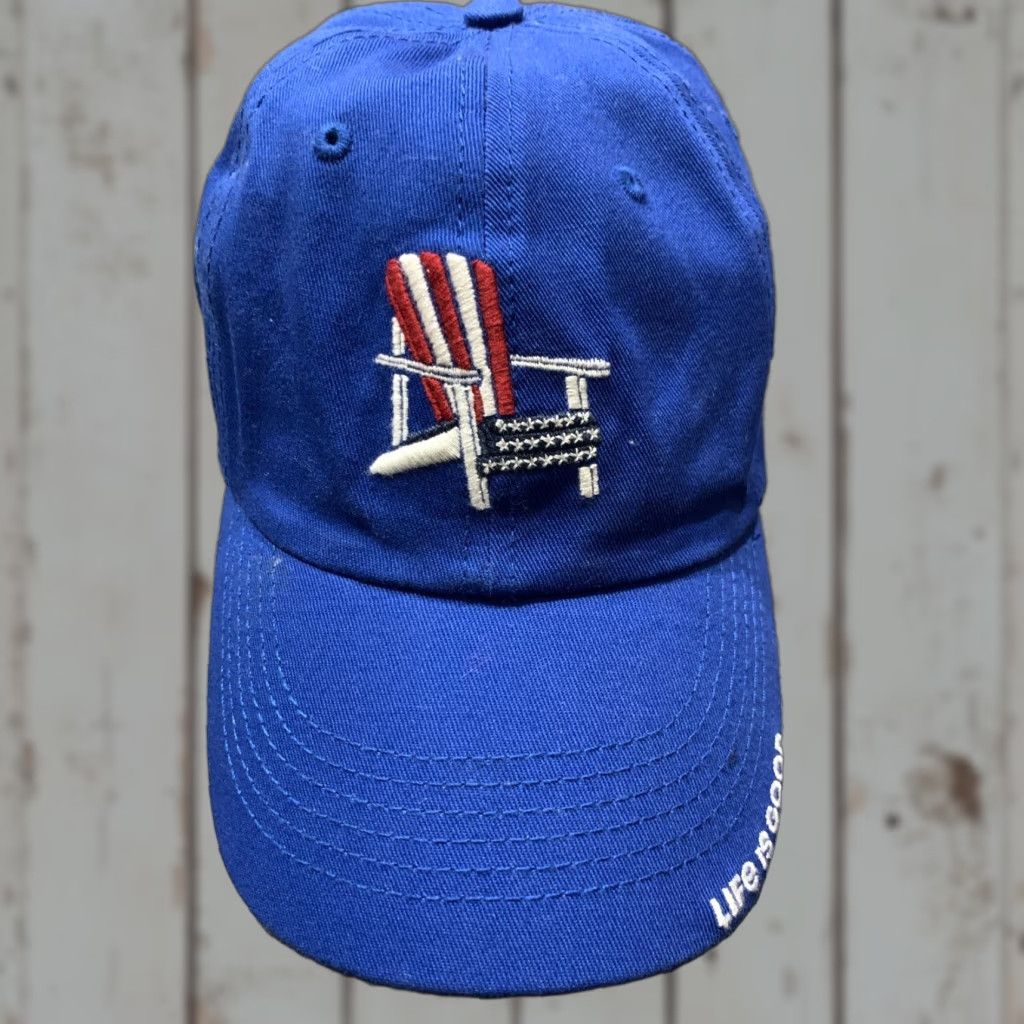 Life is Good VINTAGE Life is Good USA Patriotic Baseball Cap Unisex Adults OSFA Blue Cotton Canvas Adjustable Summer Fall Spring Size ONE SIZE - 1 Thumbnail