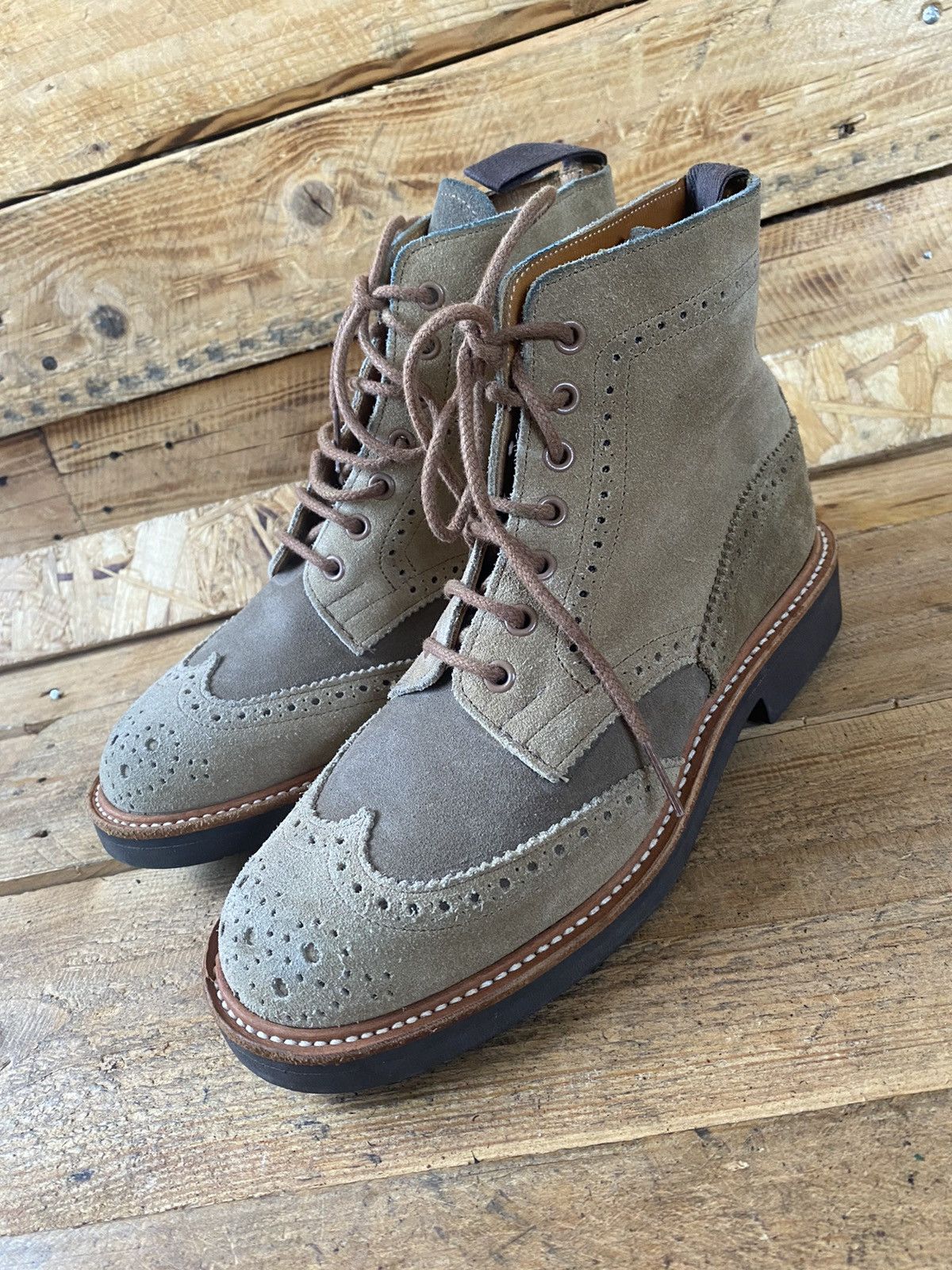 Tricker's Trickers Stephy brown suede brouges boots uk sz 4 ,sz37 Size US 5.5 / IT 35.5 - 1 Thumbnail