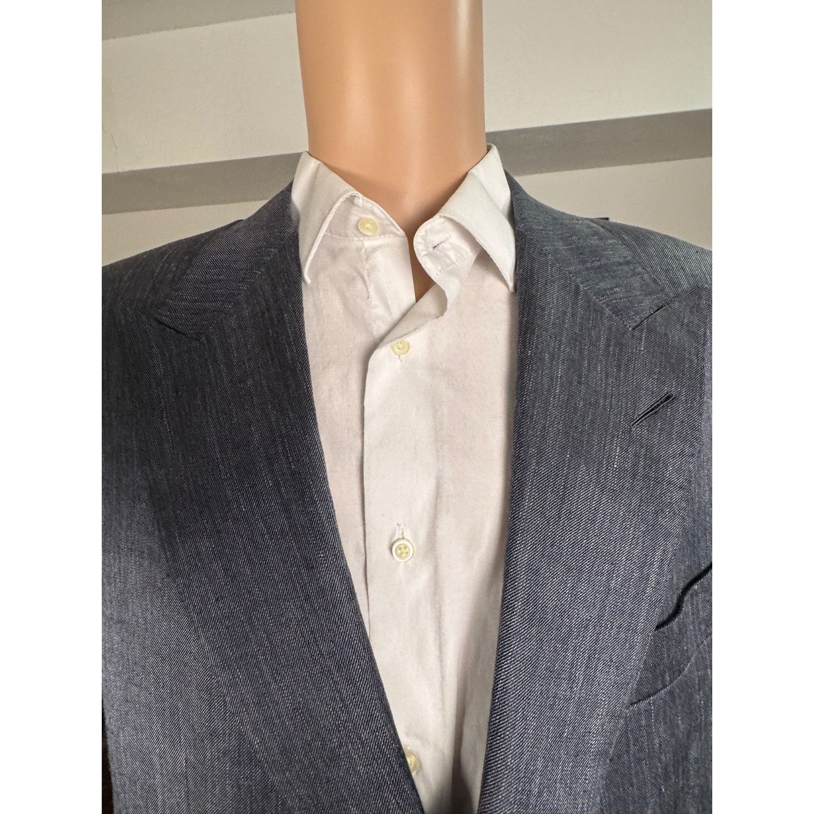 Tom Ford Tom Ford Gray Wool Silk Linen Peak Lapel Blazer Jacket 46R Size 46R - 4 Thumbnail