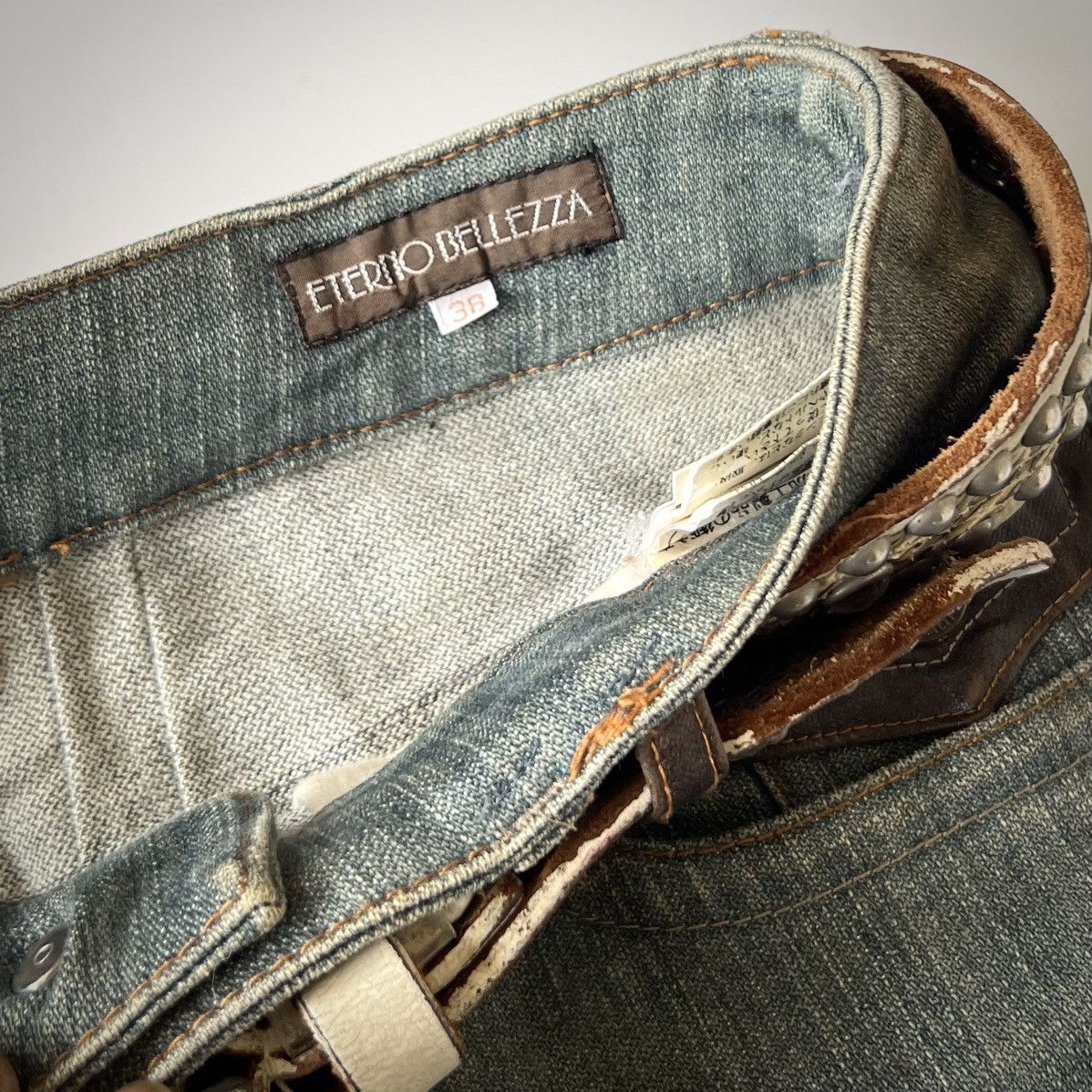 Japanese Brand Eterno Dellezza Spiral Flared Jeans Size 29" - 4 Thumbnail