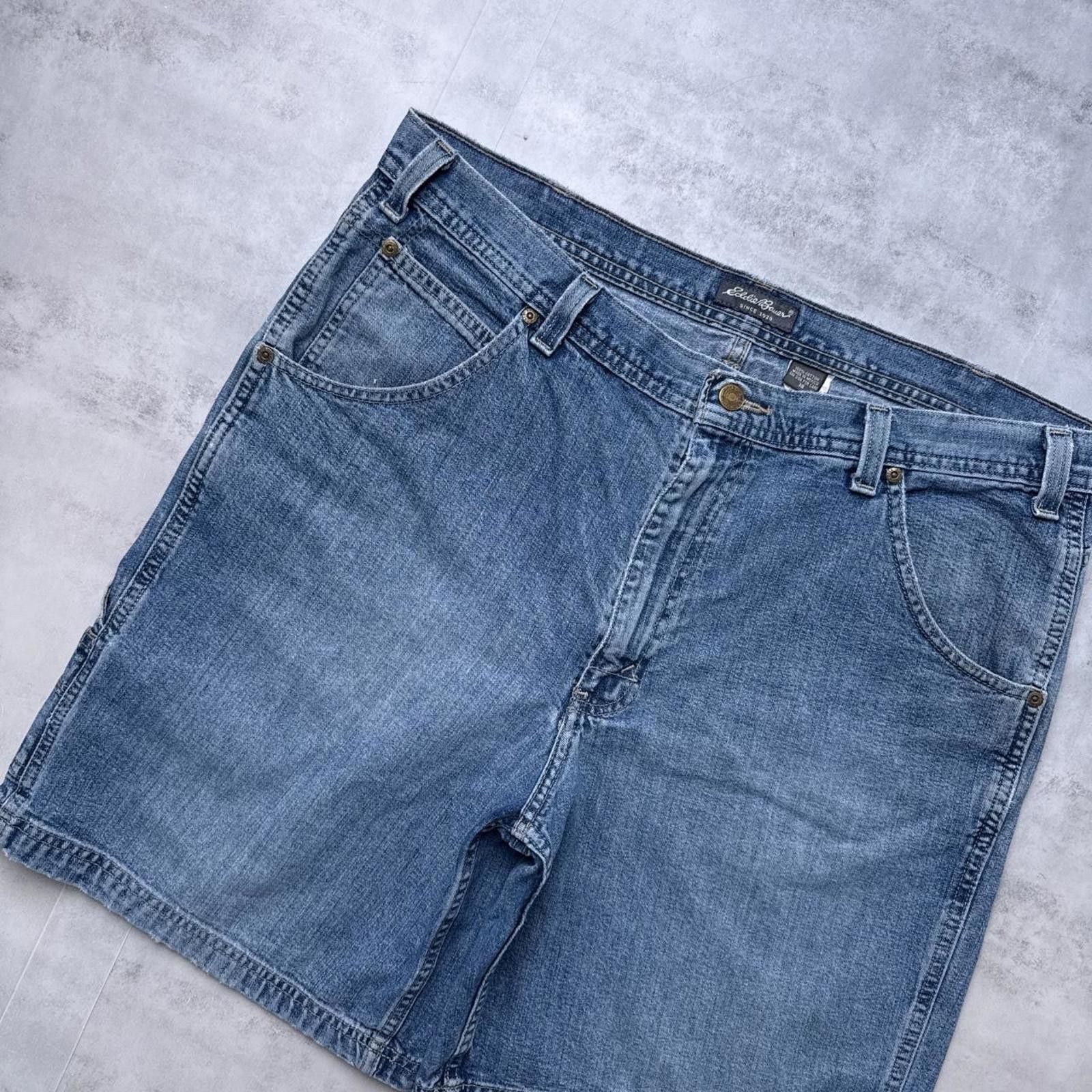 Eddie Bauer Y2K Eddie Bauer 00s Baggy Carpenter Denim 00s shorts Size US 38 / EU 54 - 4 Thumbnail