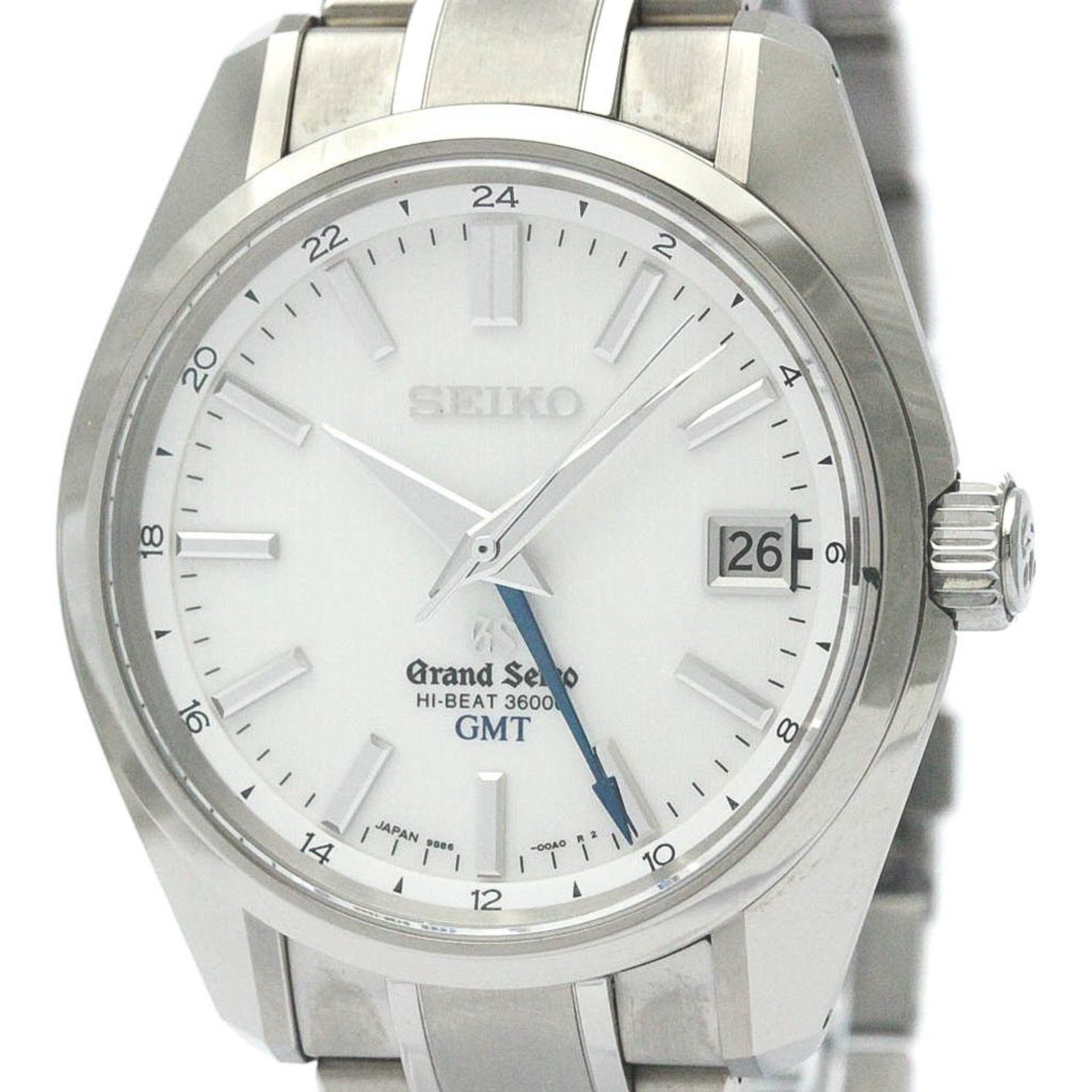 image of Polished Grand Seiko Hi-Beat 36000 Gmt Sbgj011 Steel Watch 9S86-00A0 Bf568958 in White, Women's