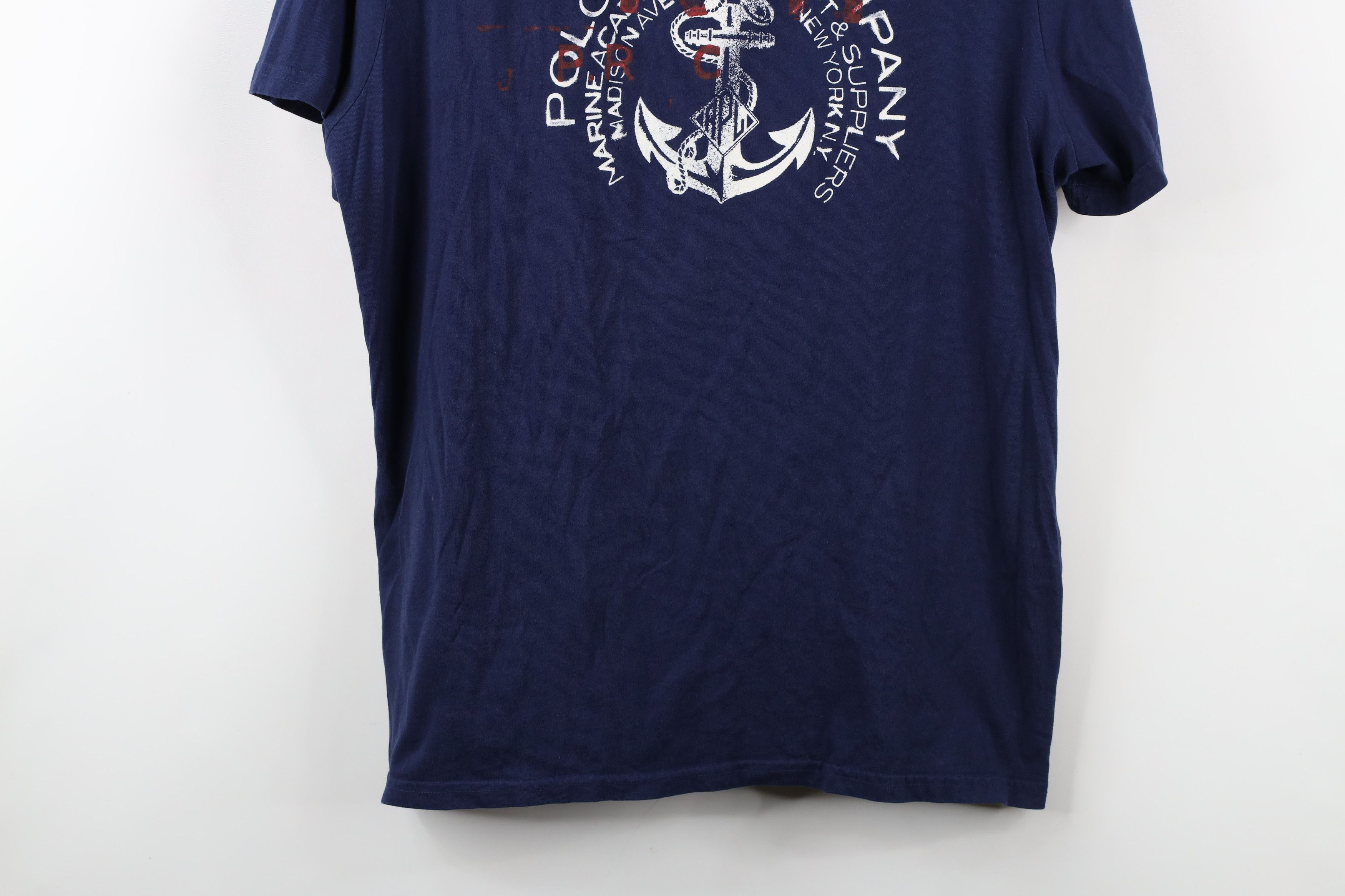 Ralph Lauren × Vintage Vintage 90s Ralph Lauren Boat Anchor Marine T-Shirt Blue Size US XL / EU 56 / 4 - 3 Thumbnail