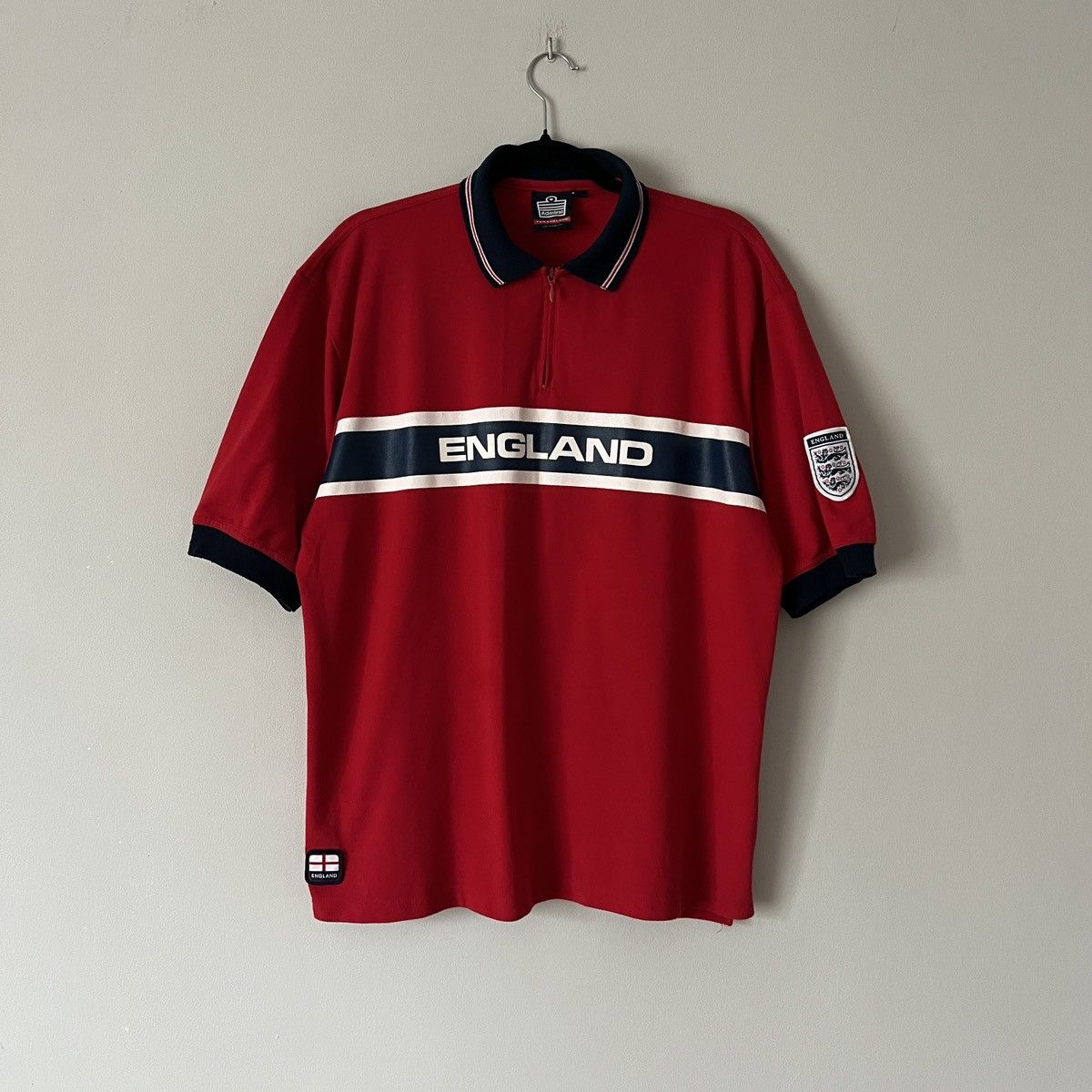 Vintage Vintage 90s Admiral England Polo Shirt Jersey Football Size US L / EU 52-54 / 3 - 1 Thumbnail