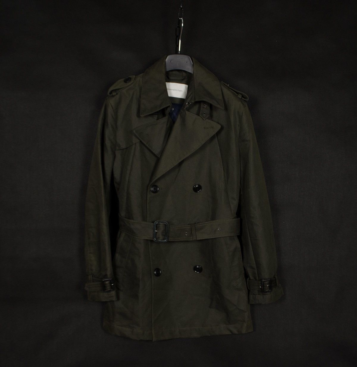 Ermenegildo Zegna Ermenegildo Zegna Olive Heavy Trench Coat Jacket Size US M / EU 48-50 / 2 - 2 Thumbnail