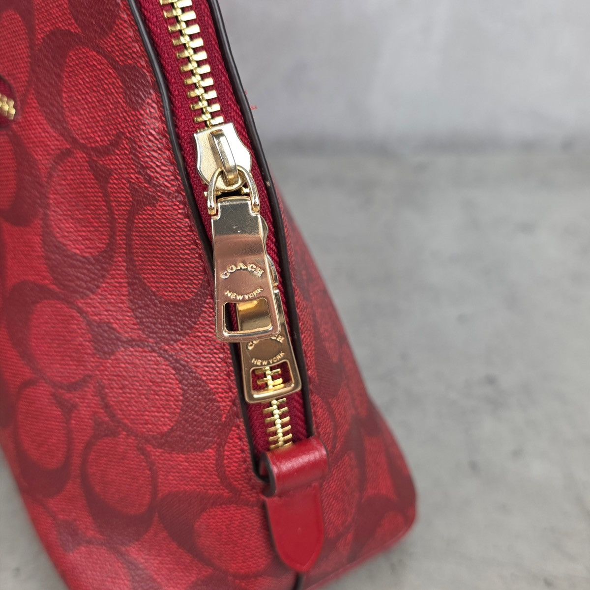 Coach Coach 2558 Katy Satchel In Signature Canvas Red Hand Bag Size ONE SIZE - 7 Thumbnail