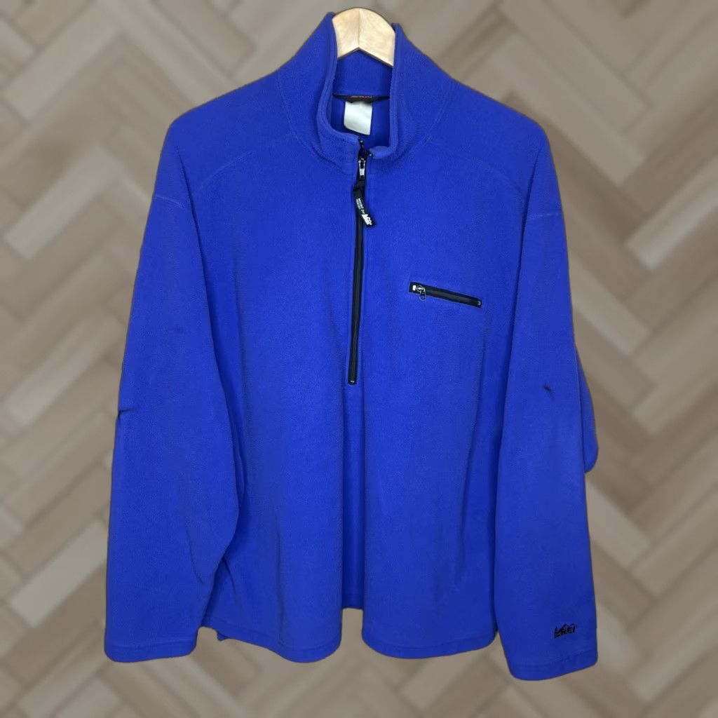 Vintage VINTAGE REI Blue Polartec Thermal Pro Warm Fleece Half Zip Jacket Mens XL Size US XL / EU 56 / 4 - 1 Thumbnail