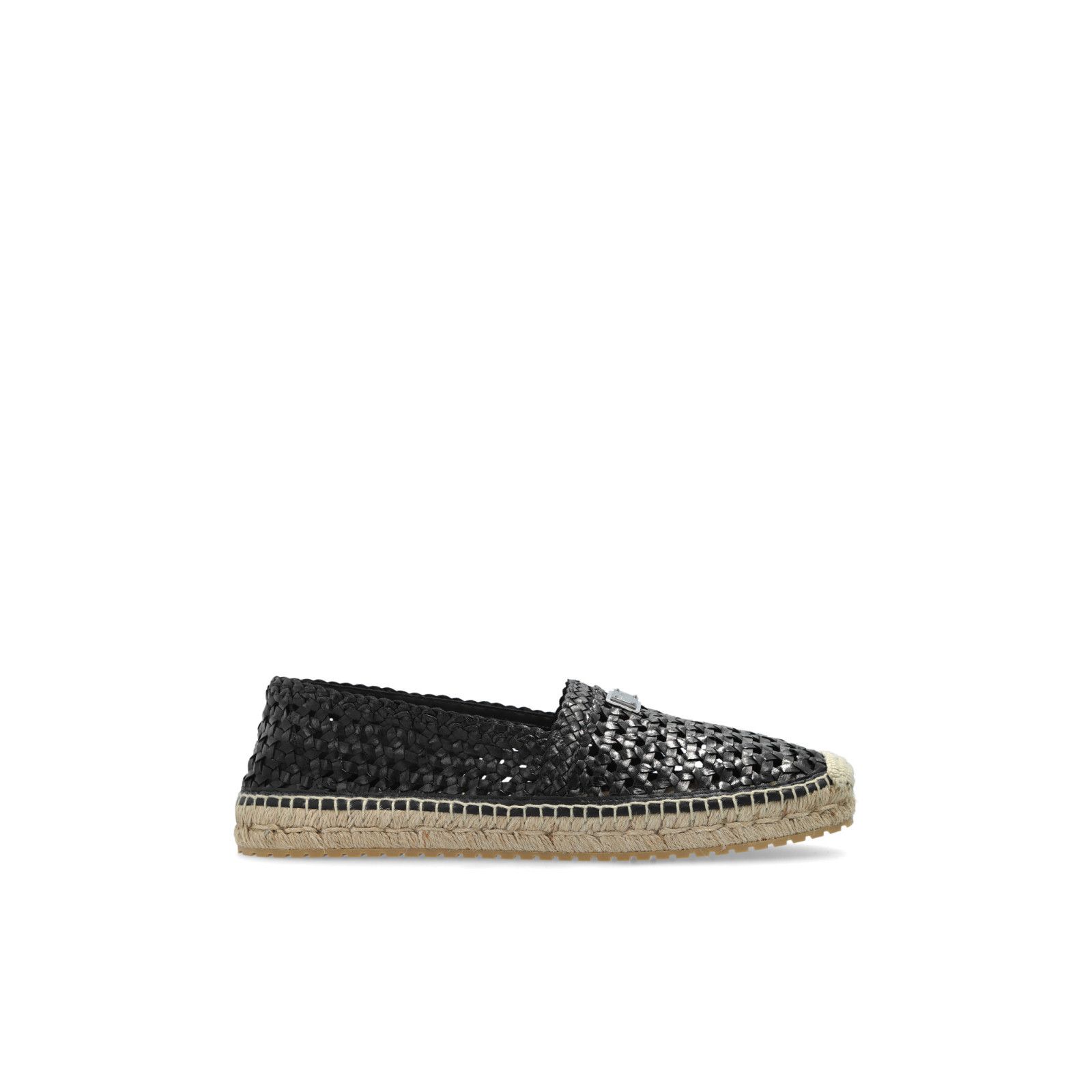 DOLCE&GABBANA Woven Black Leather Espadrilles New & Authenti display picture 1