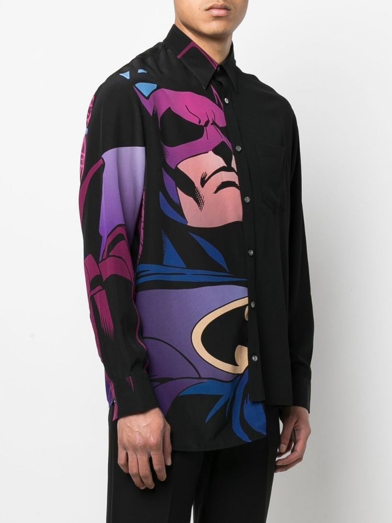 Lanvin o1tko10825 Comics Printed Docking Silk Shirt in Multicolor Size US XL / EU 56 / 4 - 4 Thumbnail