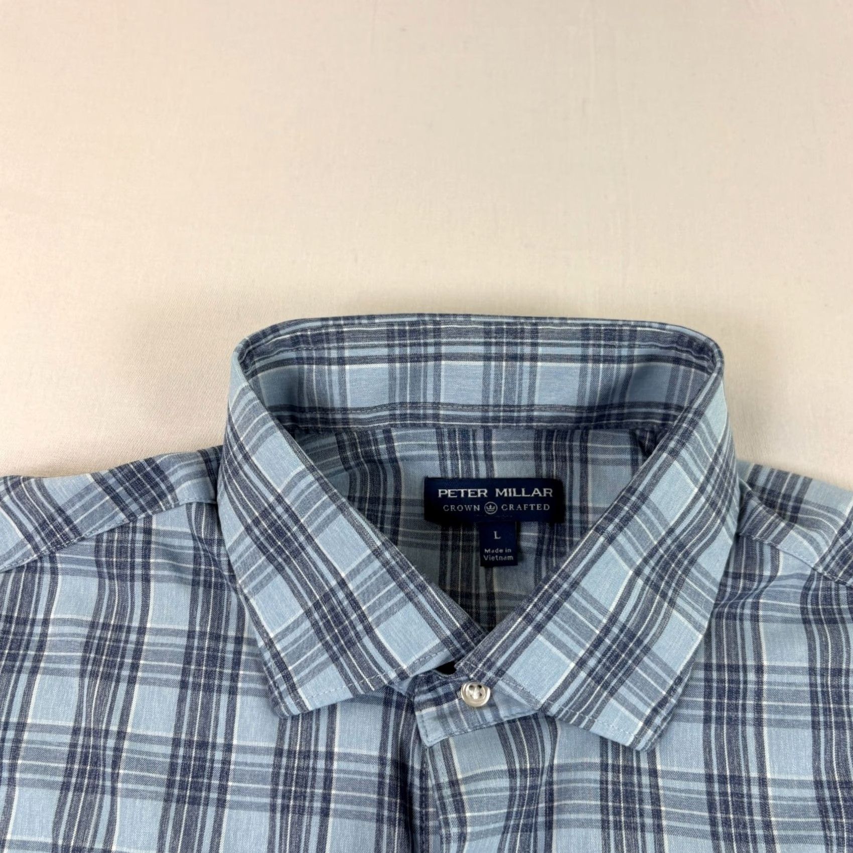 Peter Millar VINTAGE Peter Millar Shirt Mens Large Blue Crown Crafted Button Up Performance Stretch Size US L / EU 52-54 / 3 - 3 Thumbnail