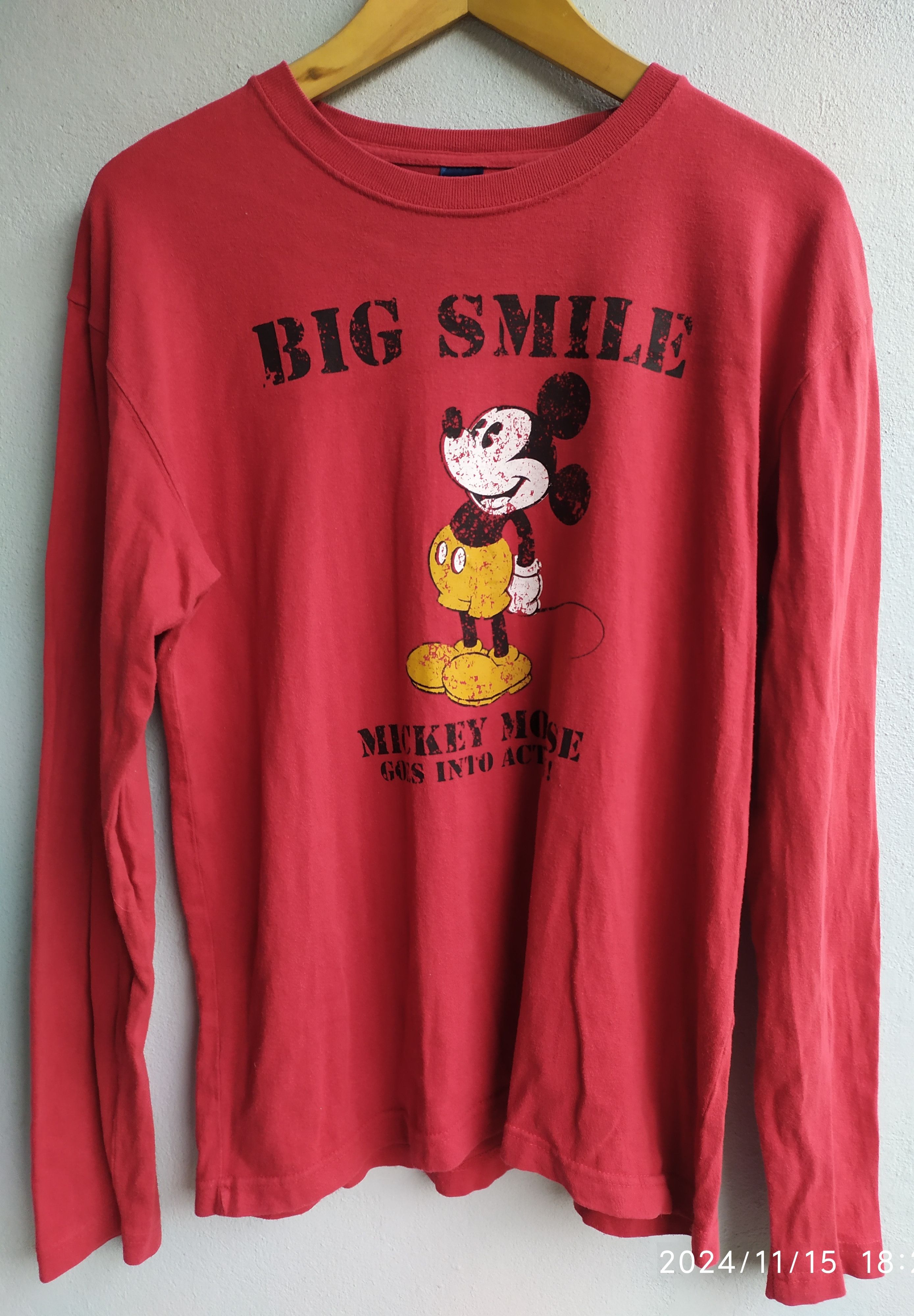 Cartoon Network × Disney × Japanese Brand Vintage Y2K Mickey mouse Big Smile Long sleeve Shirt Size US L / EU 52-54 / 3 - 1 Thumbnail