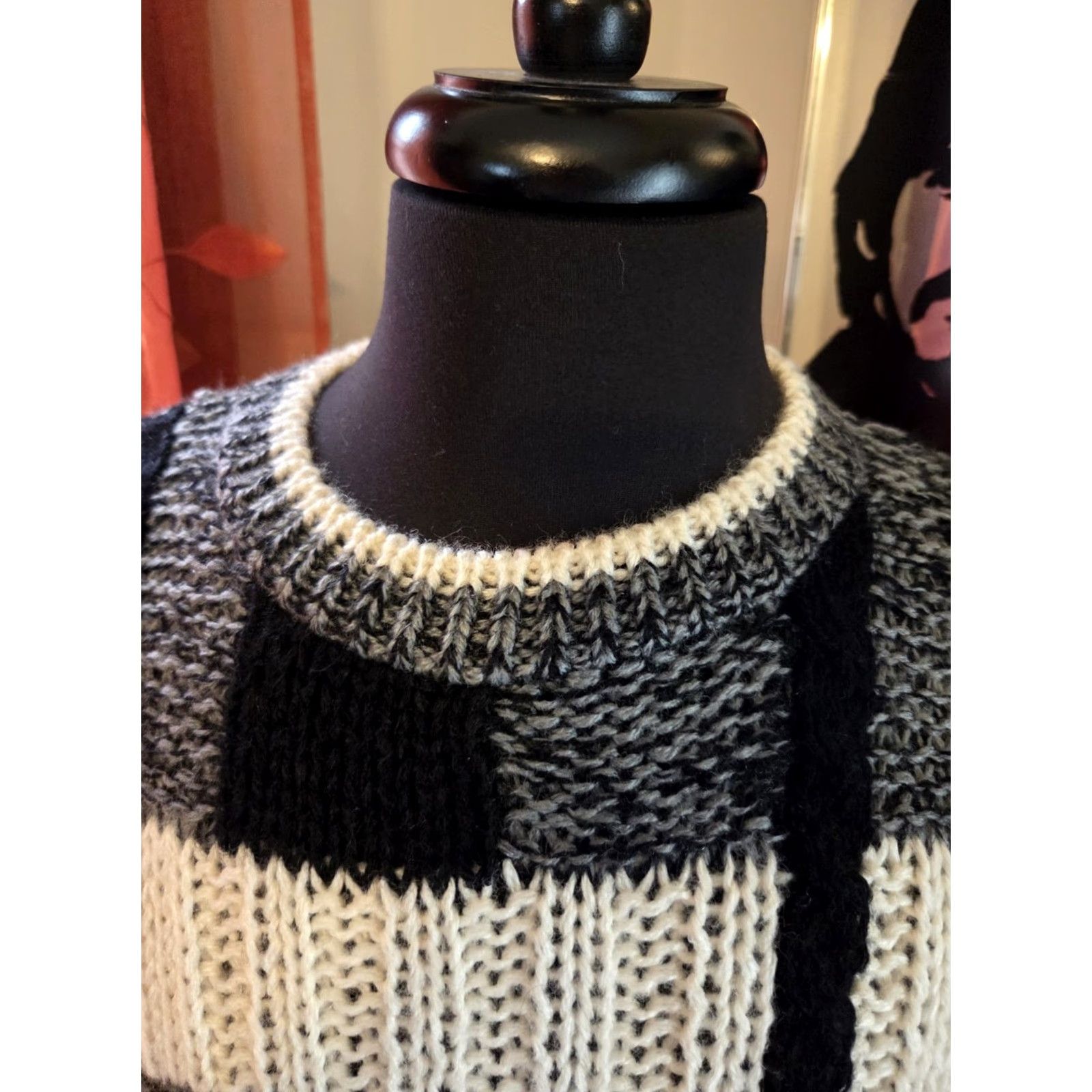 Vintage VINTAGE W.R. Gass Geometric Hand Knit Sweater Mens M Size US M / EU 48-50 / 2 - 2 Thumbnail