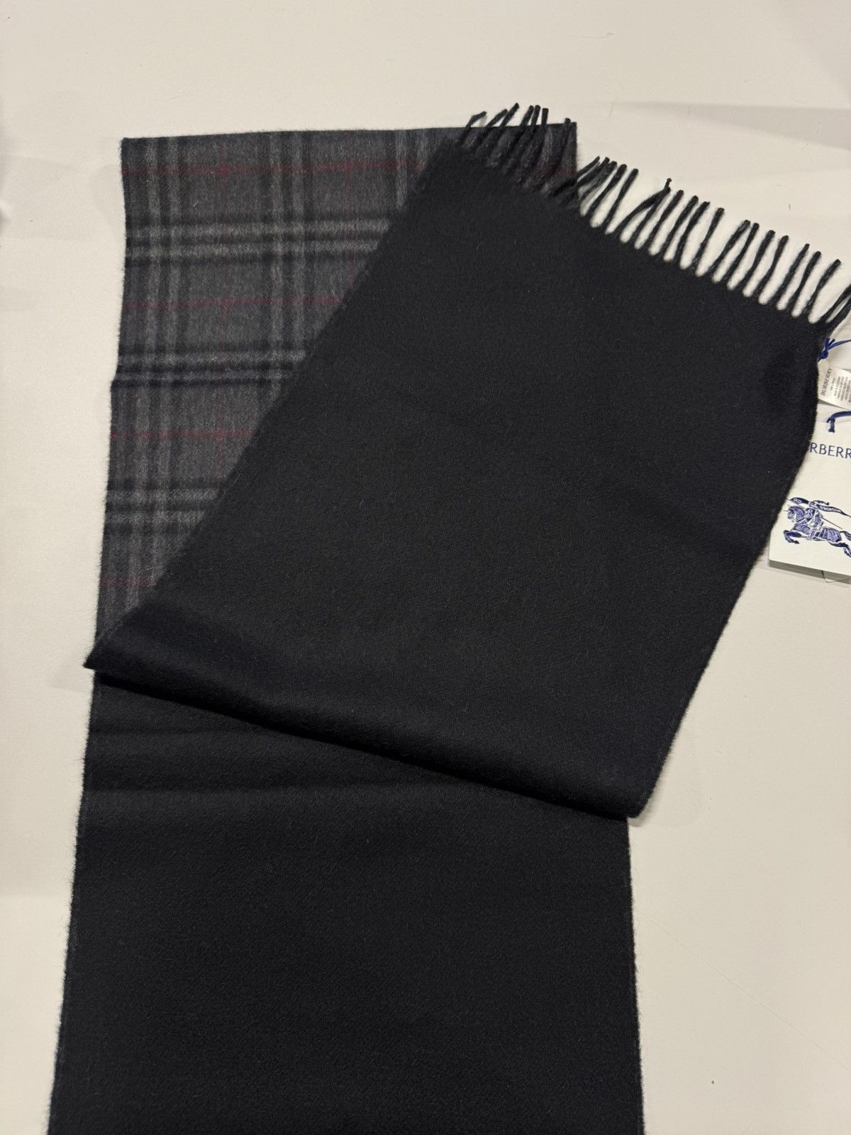 Burberry Burberry Check Cashmere Reversible Scarf NEW 700$ Size ONE SIZE - 4 Thumbnail