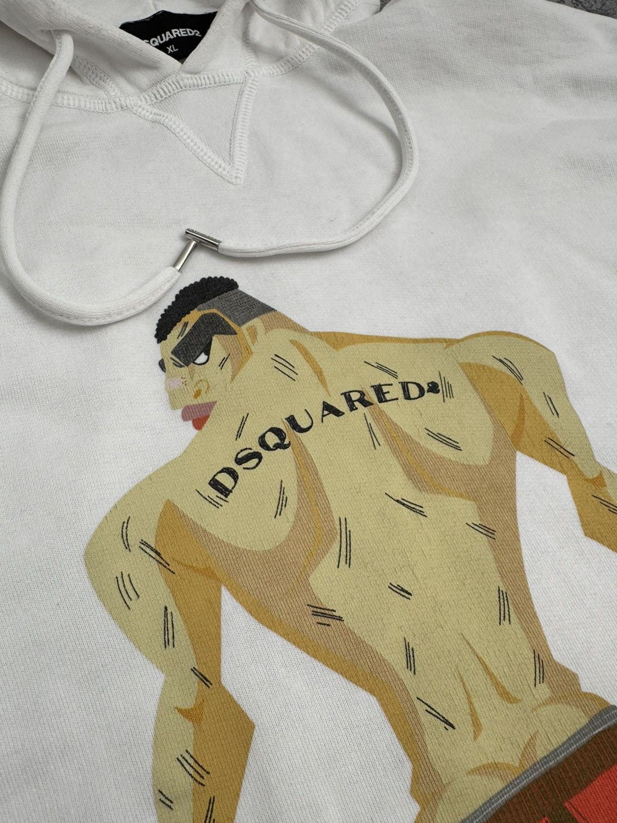 Dsquared2 Dsquared2 White Hoodie Big Logo Y2K Street Wear Size US XL / EU 56 / 4 - 7 Thumbnail