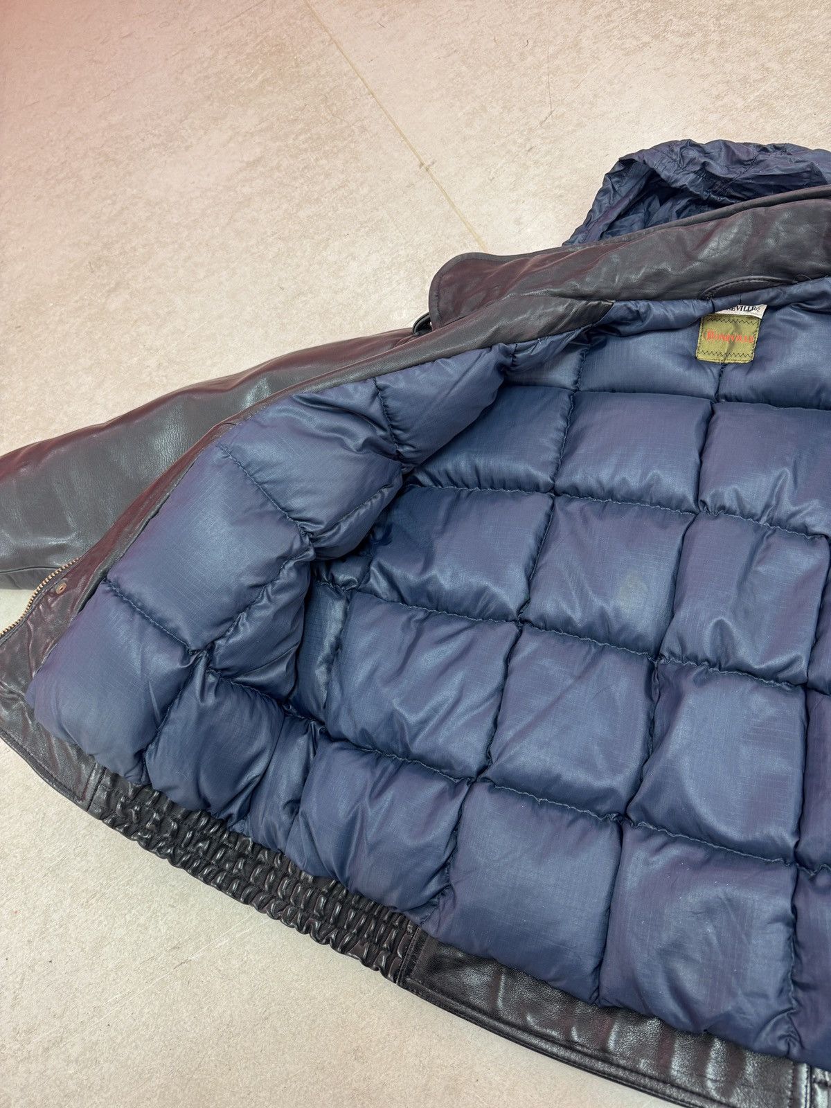 Boneville goose down leather flight jacket
