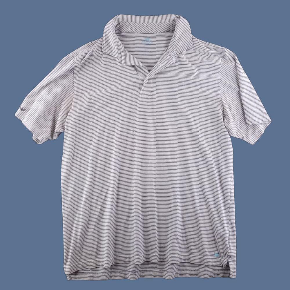 Peter Millar Peter Millar Shirt Mens Large White Golf Polo Striped Seaside Wash Size US L / EU 52-54 / 3 - 1 Thumbnail