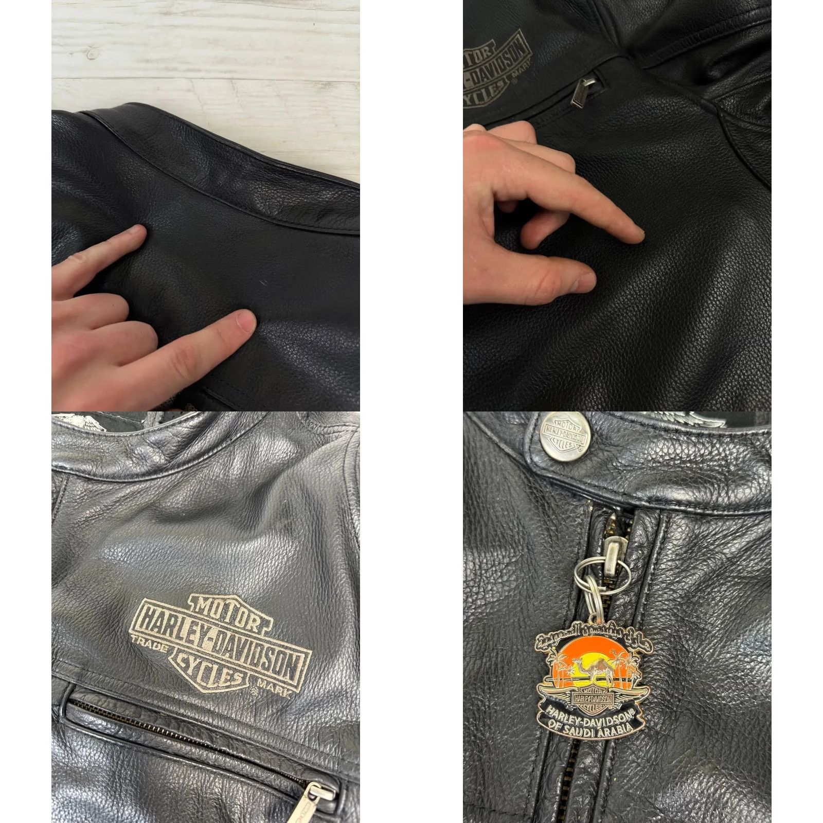 Harley Davidson VINTAGE Harley-Davidson Biker Leather Jacket Motorcycle Jacket Men 2XL Black Size US XXL / EU 58 / 5 - 10 Thumbnail