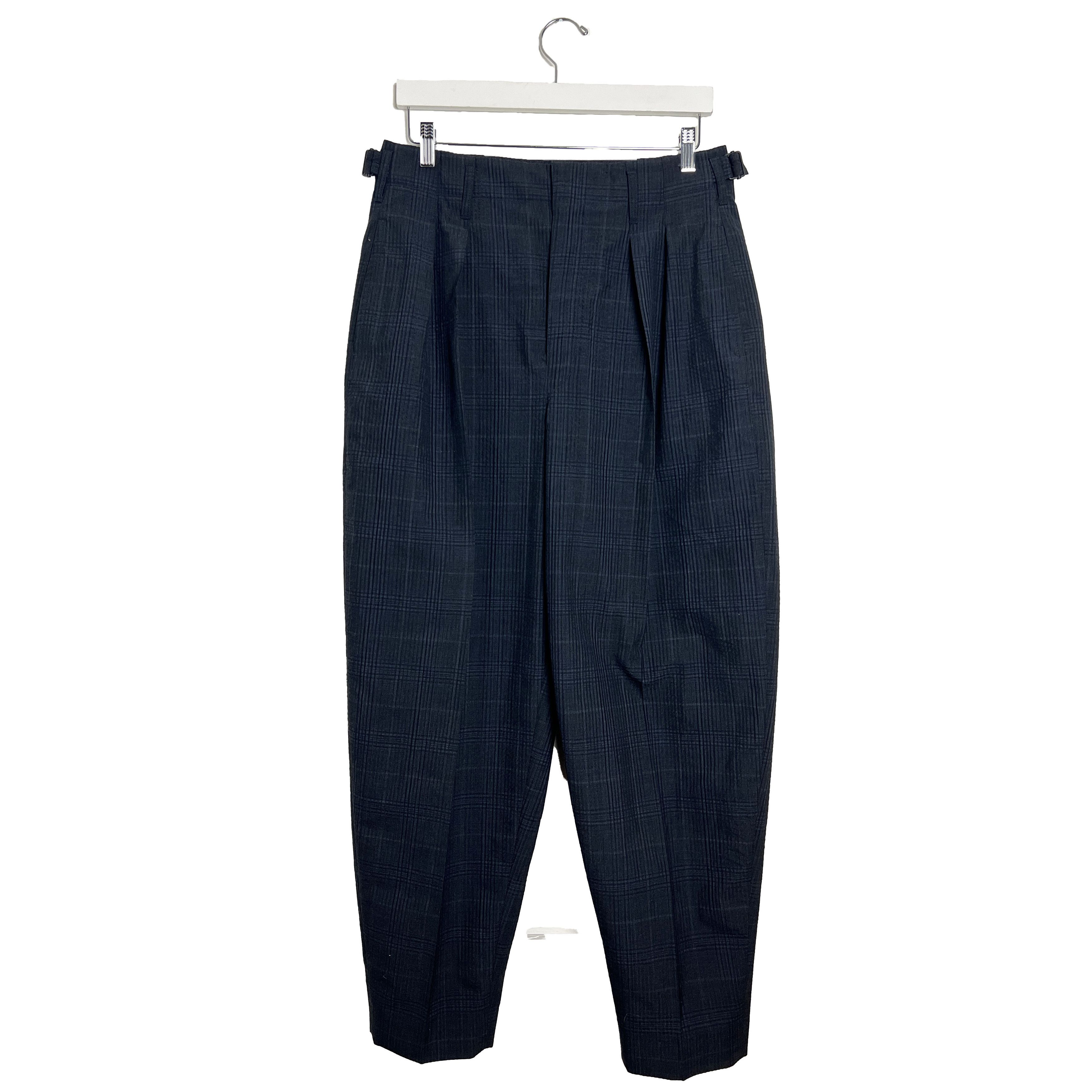 Lemaire Tapered Pleated Checked Wool-Seersucker Trousers Size US 30 / EU 46 - 1 Thumbnail