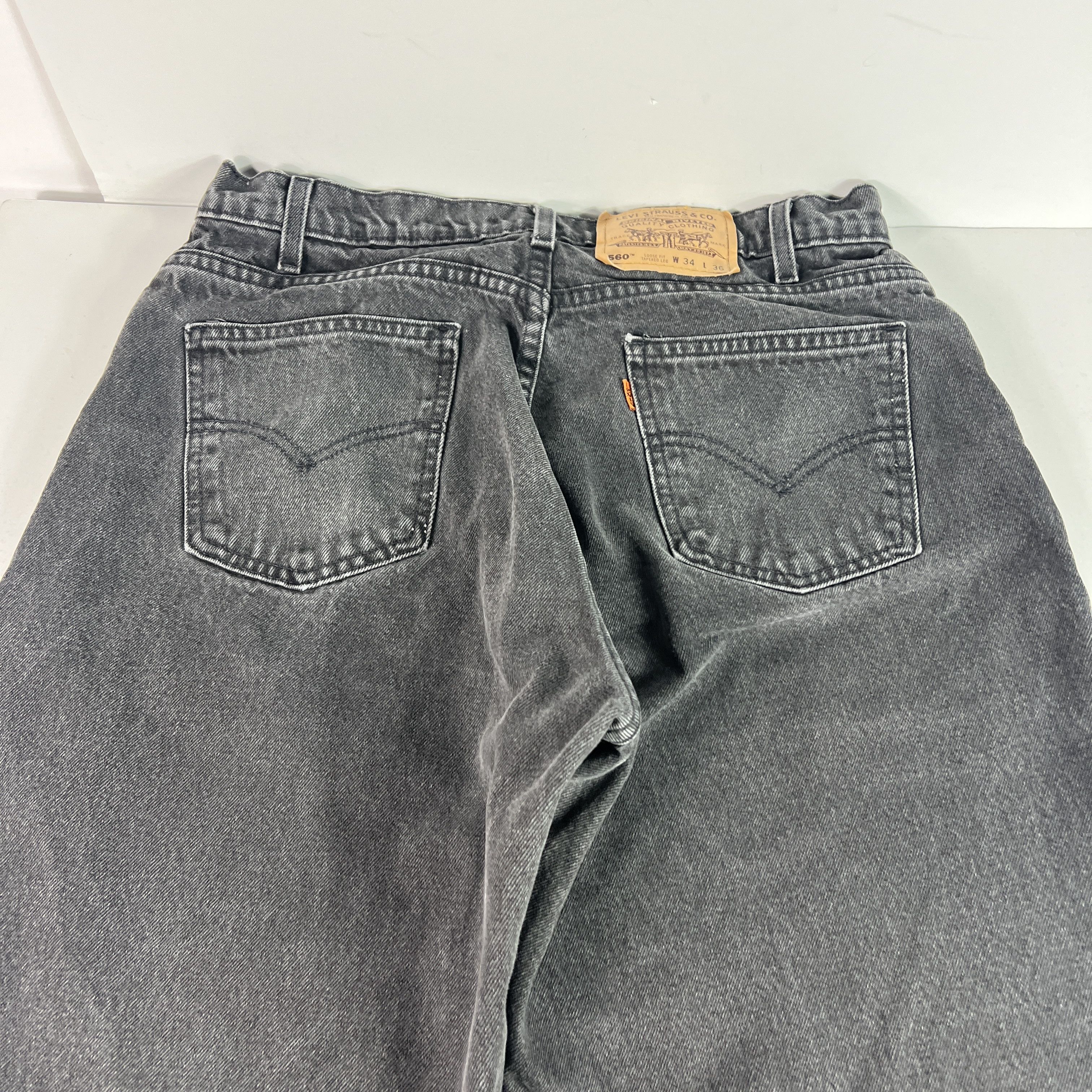 Levi's VTG 90s Levi's Jean 560 Loose Taper Black Denim Orange Tab Size US 32 / EU 48 - 12 Thumbnail