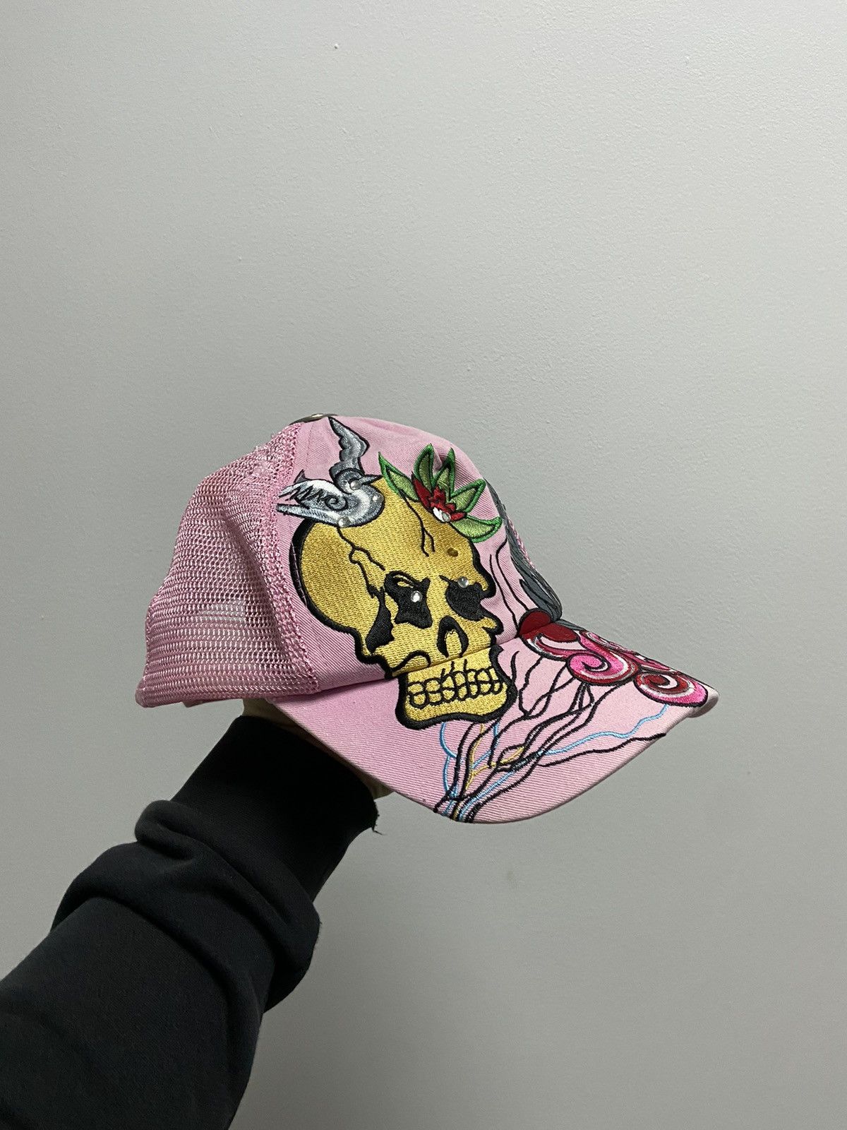 Christian Audigier × Ed Hardy × Vintage Ed hardy Christian Audigier Big logo Skull mesh cap vintage Size ONE SIZE - 1 Thumbnail