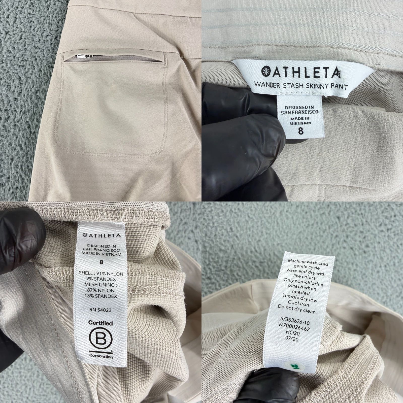 Athleta Athleta Wander Stash Skinny Pant Womens Size 8 Beige Mid-Rise Lightweight Gym Size 30" / US 8 / IT 44 - 9 Thumbnail