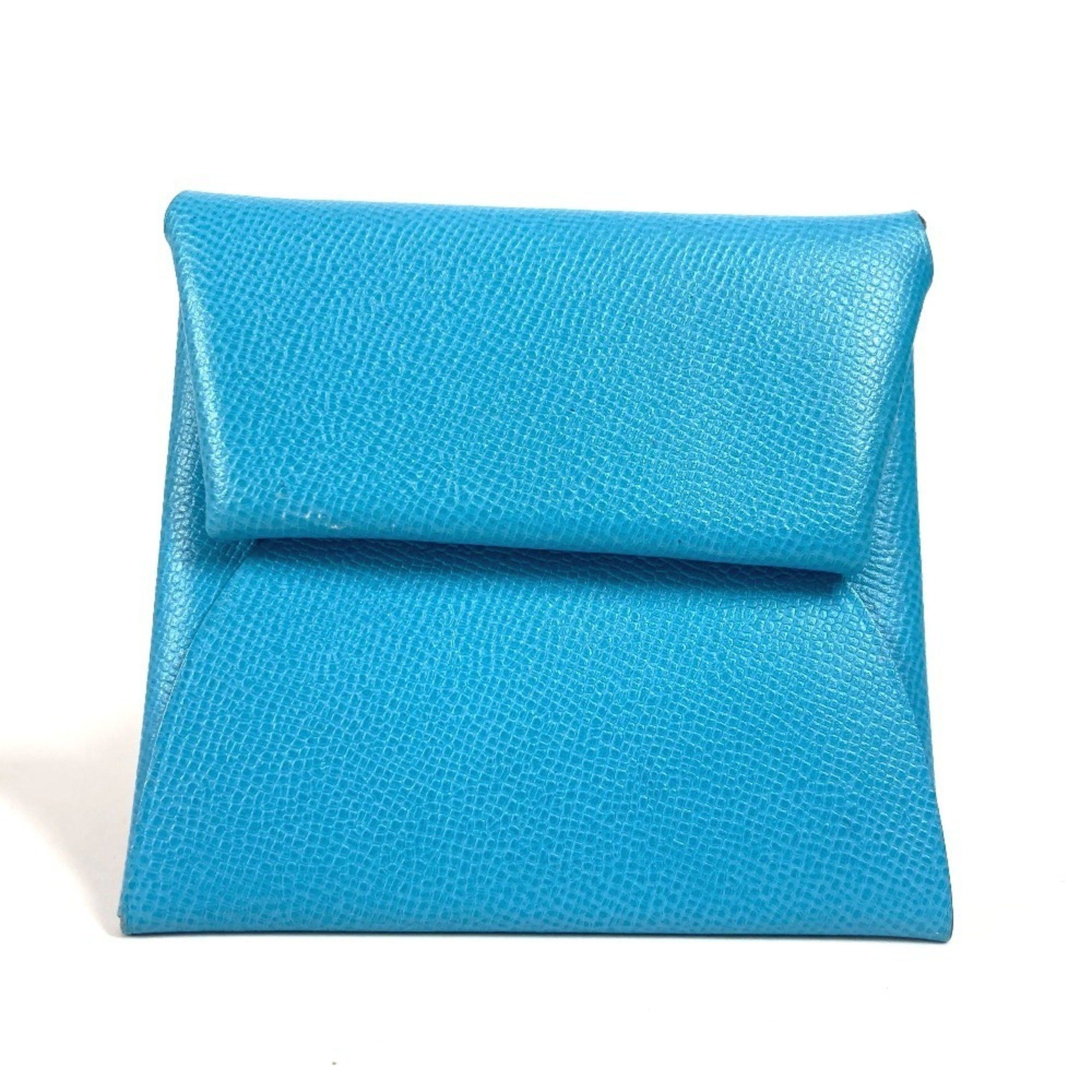 Hermes Bastia Wallet, Coin Purse, Wallet/coin Case, Leather, Men's, Women's, Blue