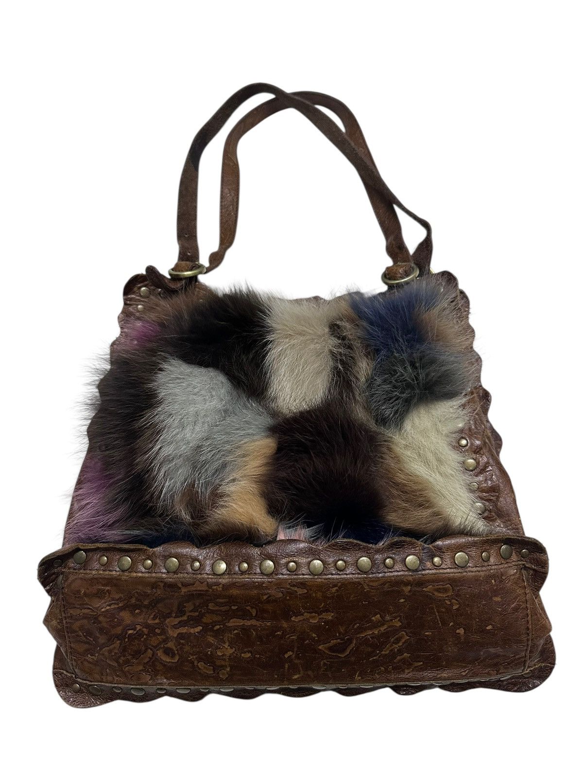 Japanese Brand RARE ‼️ Leather Crocodile Fur Multicolor Handbag Size ONE SIZE - 4 Thumbnail