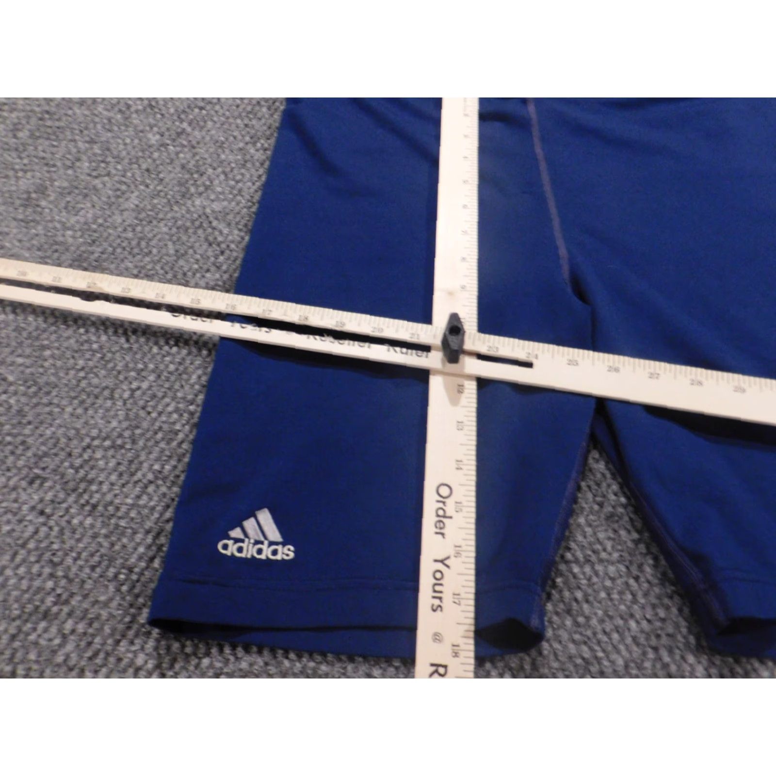 Adidas Adidas Womens Shorts XL Blue True to Athlete Athletic Stretch Regular Waist 32in Activewear Logo Blended Polyester Size 40" / US 18 - 5 Thumbnail
