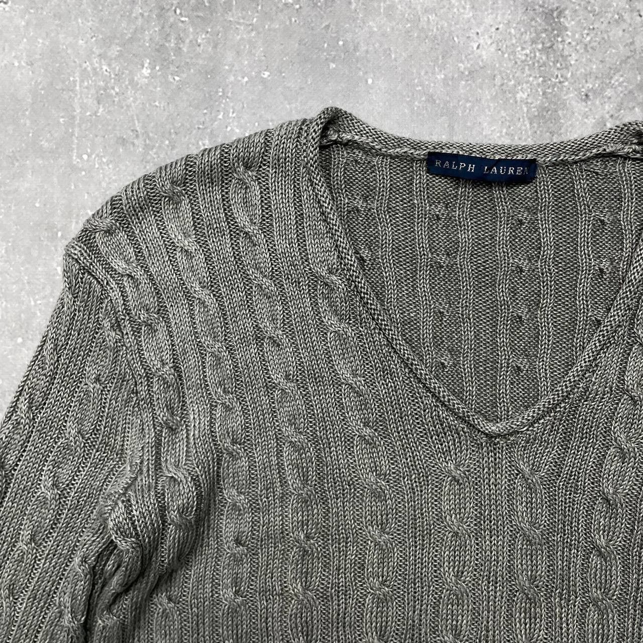 Ralph Lauren Vintage 2000s Ralph Lauren V-Neck Cable Knit Sweater Women’s Size L / US 10 / IT 46 - 9 Thumbnail