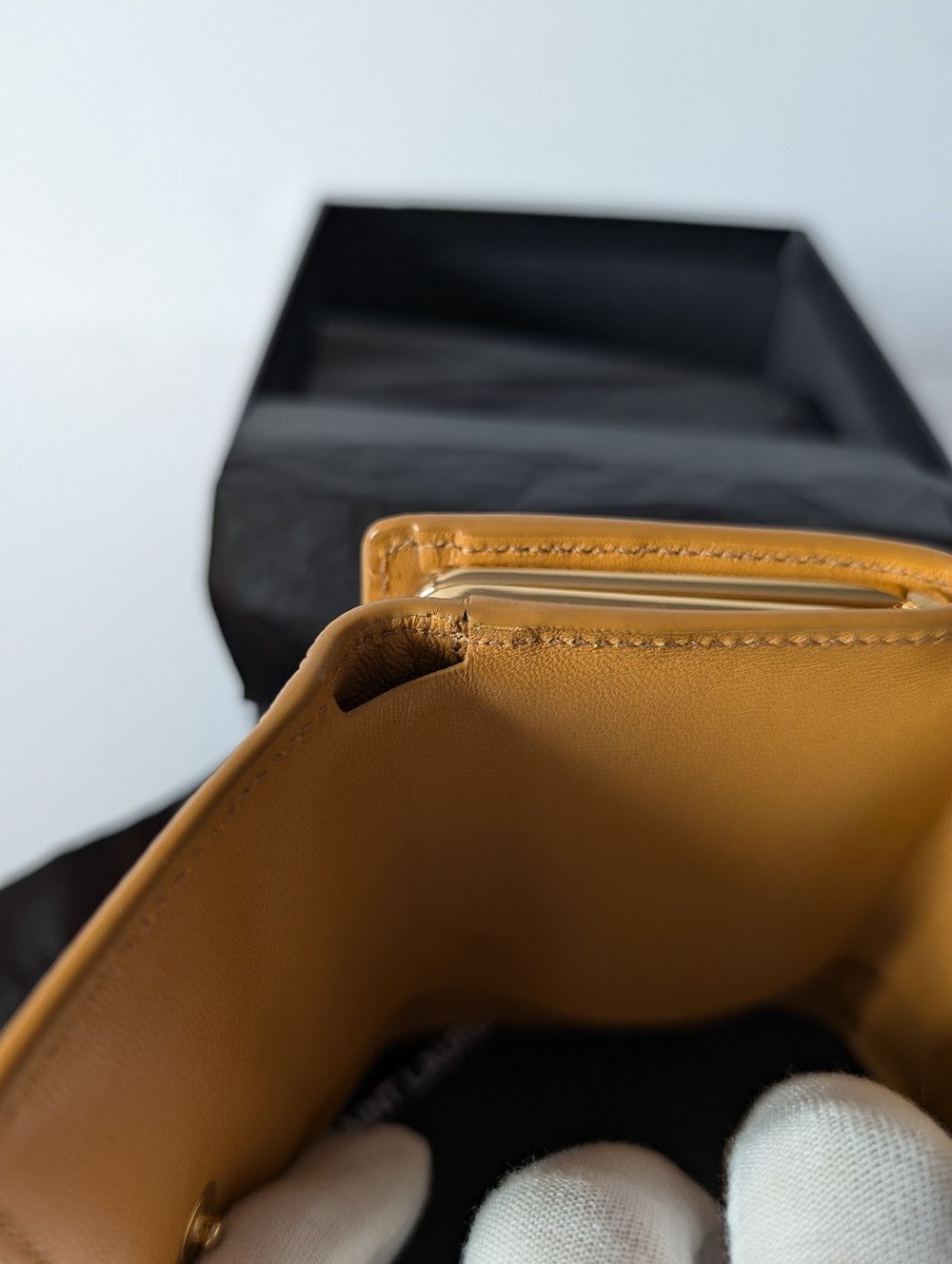 Saint Laurent Paris *NEW* EXOTIC LIZARD MICRO RIDER CHAIN CROSSBODY BAG YELLOW Size ONE SIZE - 16 Thumbnail