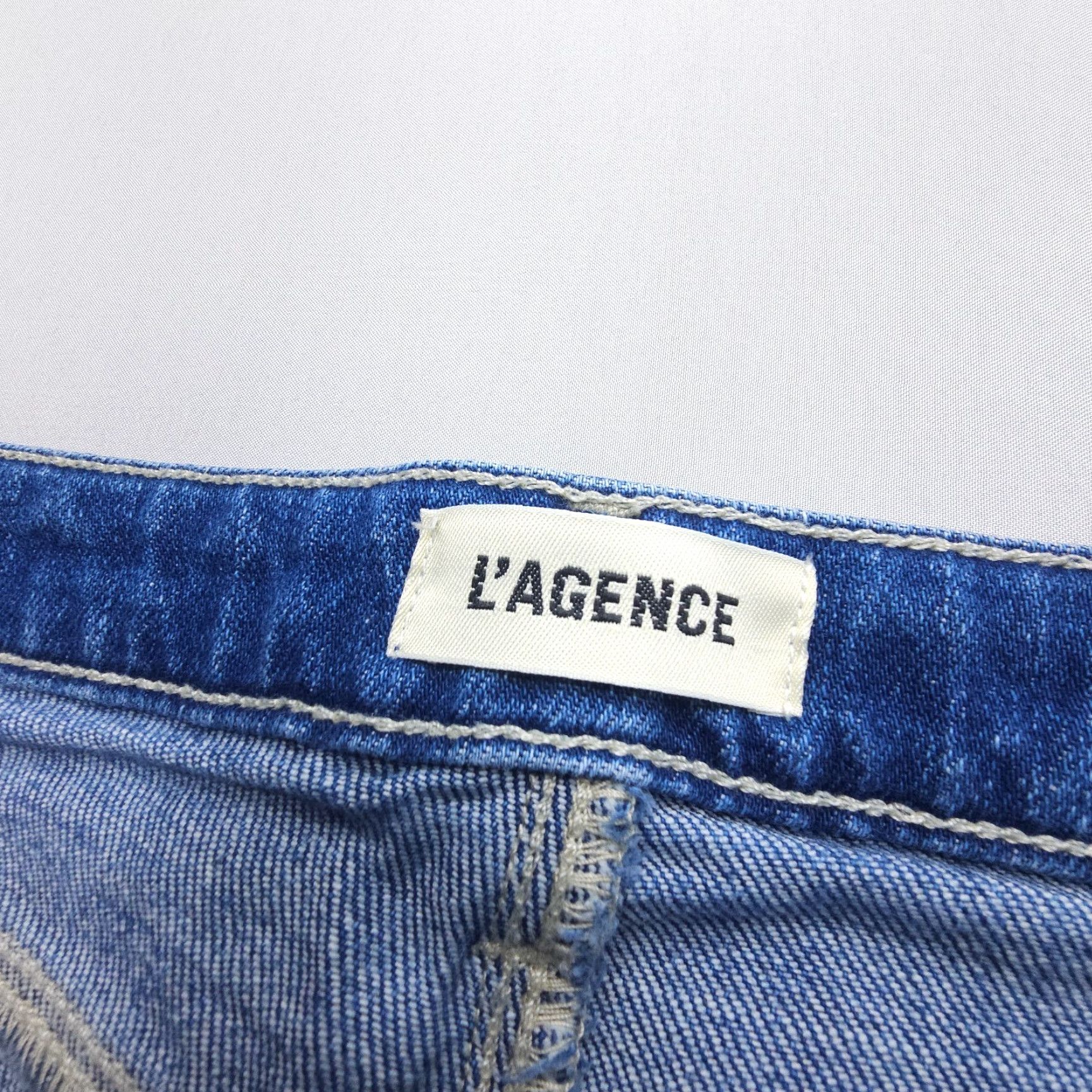 L'AGENCE VINTAGE L'AGENCE Ali Slim Flare Jean Maywood Womens 24 Blue USA Made Stretch Denim Size 42" / US 20 - 3 Thumbnail