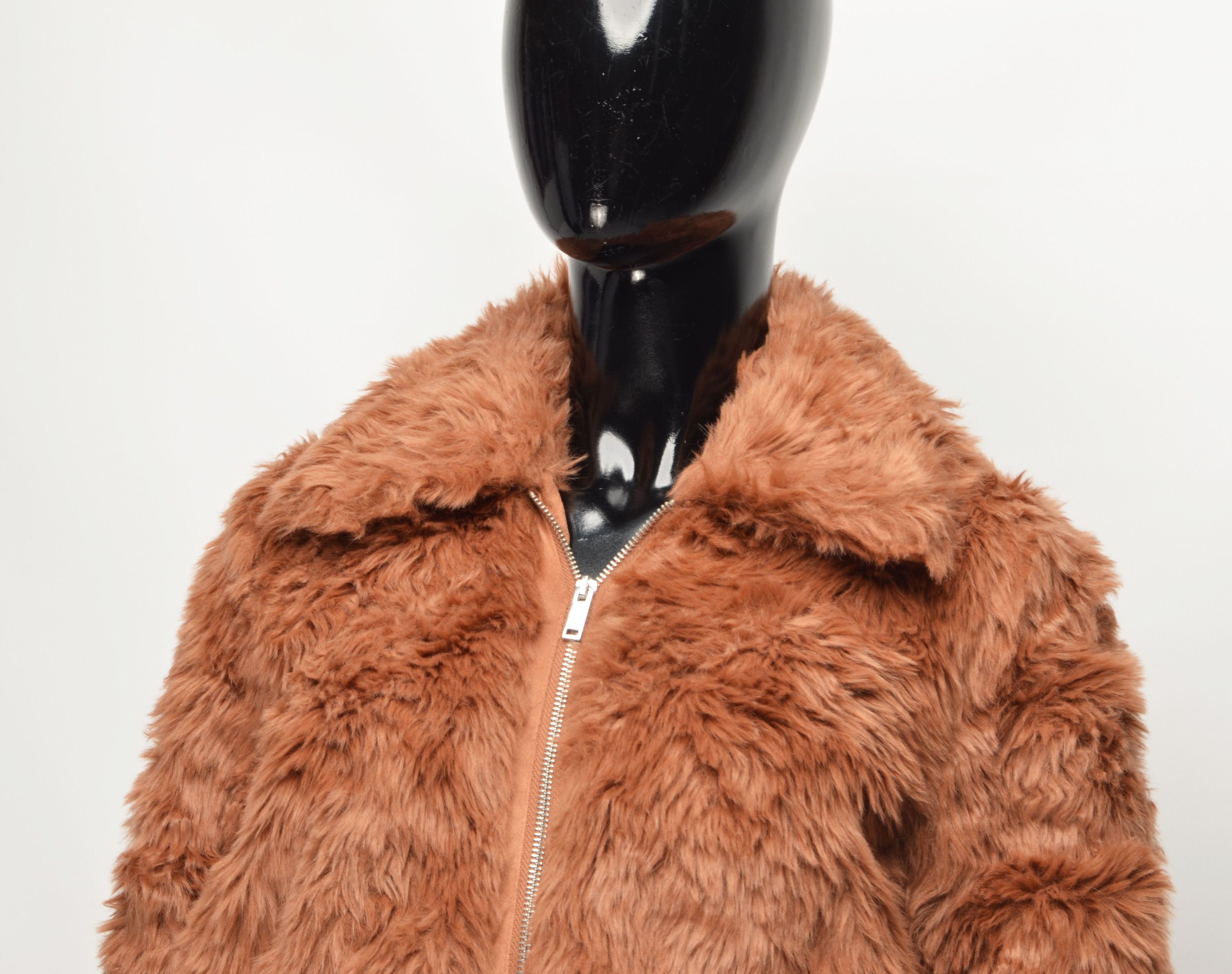 Abercrombie & Fitch × Vintage Abercrombie & Fitch Y2K Faux Fur Glam Coquette Cropped Coat Size XS / US 0-2 / IT 36-38 - 2 Thumbnail