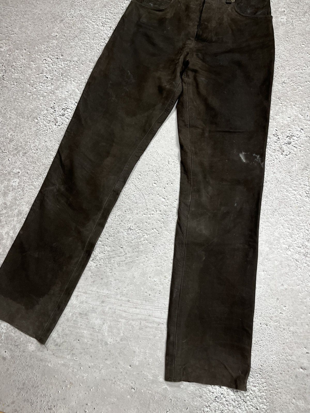 Other Stockerpoint Distressed Leather Pants Brown Size 31 Size US 31 - 2 Thumbnail