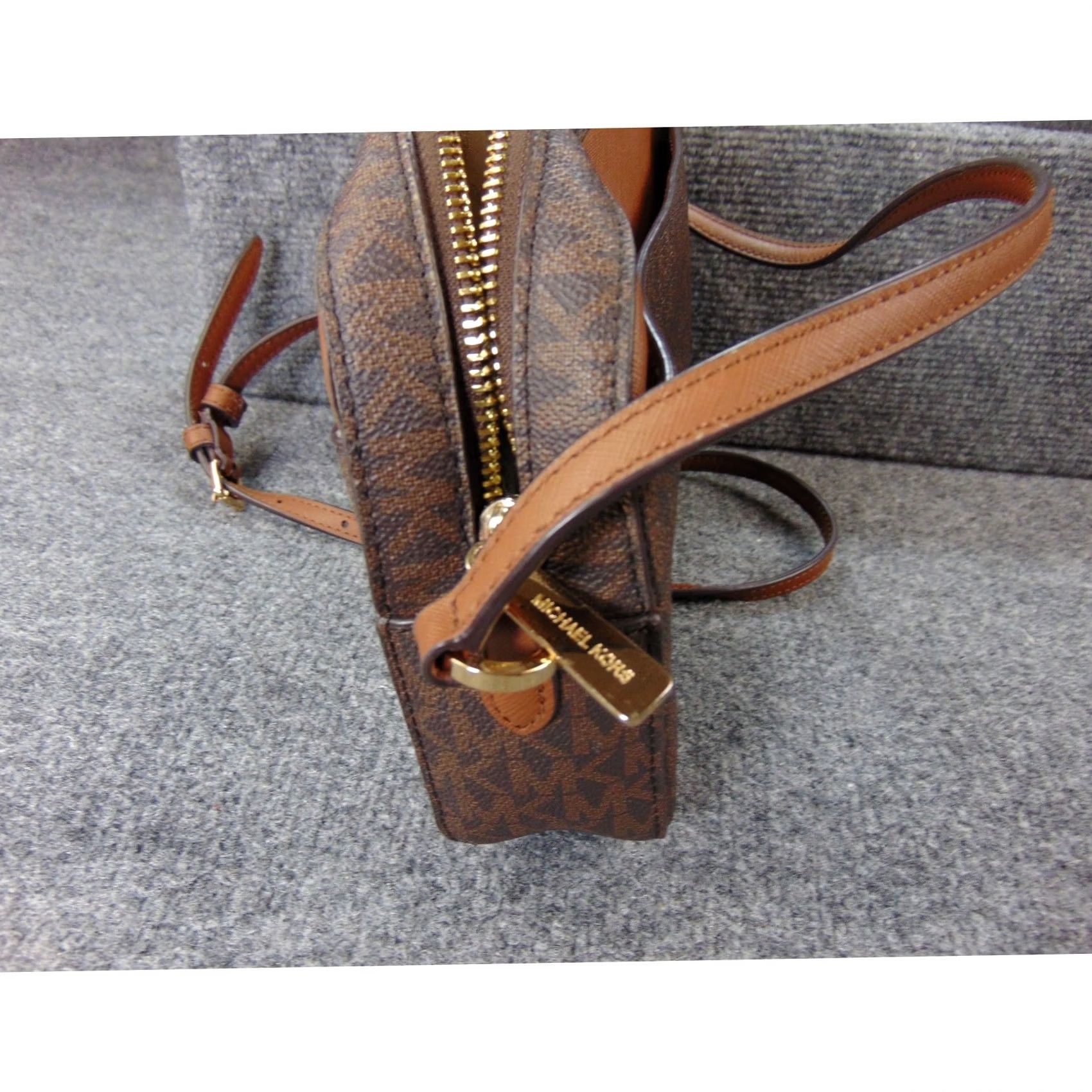 Michael Kors Michael Kors Jet Set Brown Monogram Crossbody Bag Chain Accent 35S1GTTC9B Size ONE SIZE - 5 Thumbnail