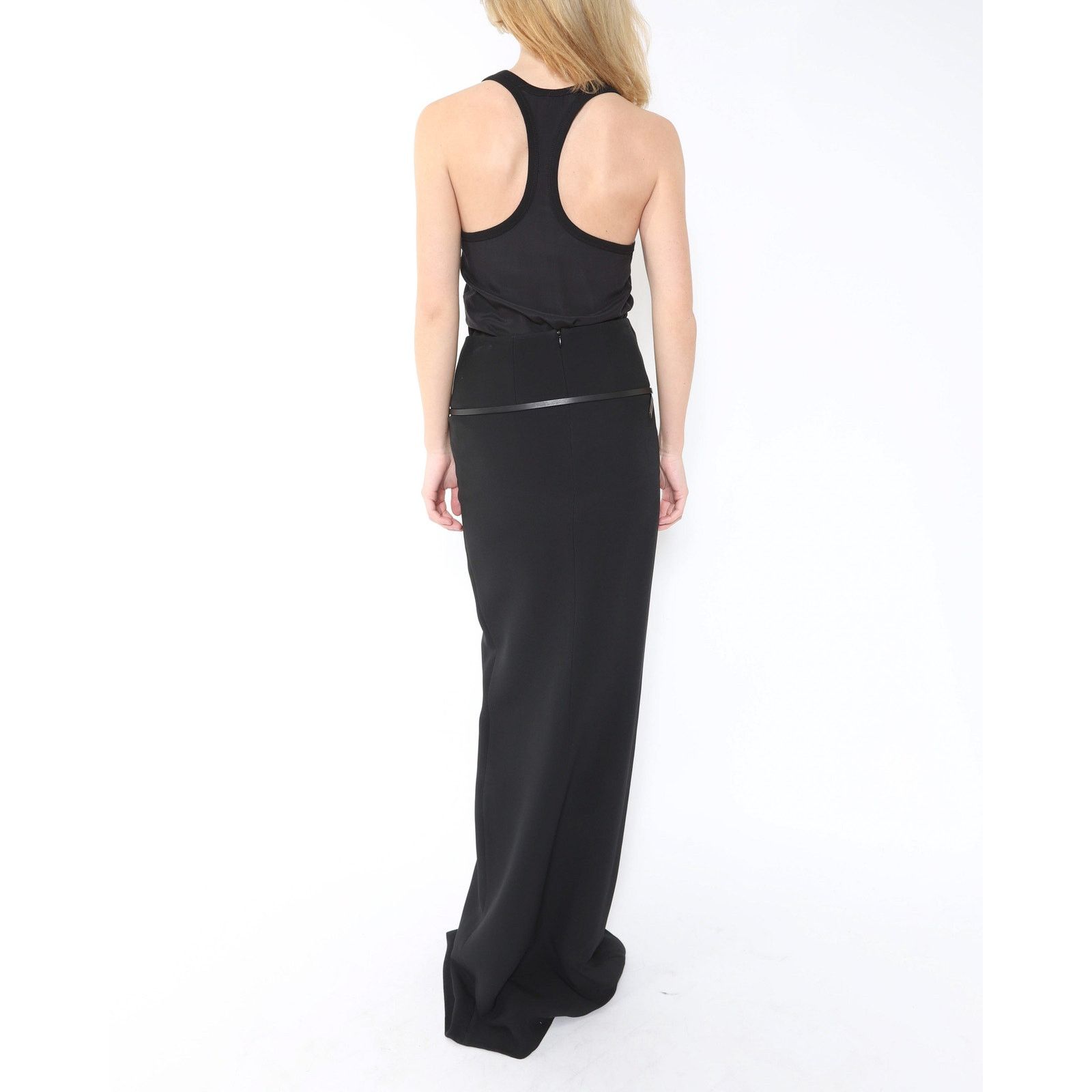 Haider Ackermann FW16 Maxi Dress with Slit in Black Viscose Size XS / US 0-2 / IT 36-38 - 4 Thumbnail