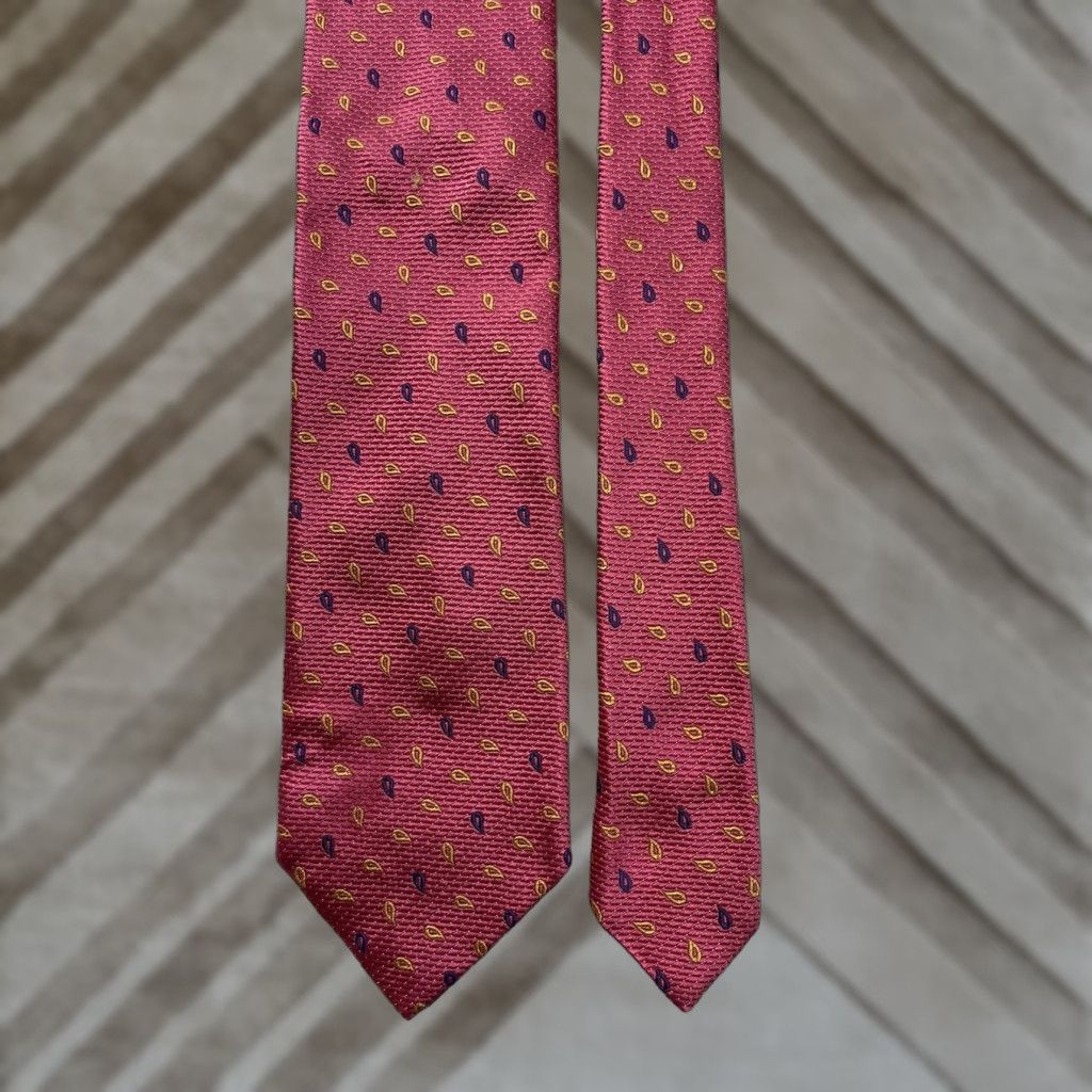 Eton ETON Pink Geometric Silk Tie Designer Made In Italy Neck Tie - Silk, Geometric, Pink, Italy, Classic Length, Mens, Tie Size ONE SIZE - 1 Thumbnail