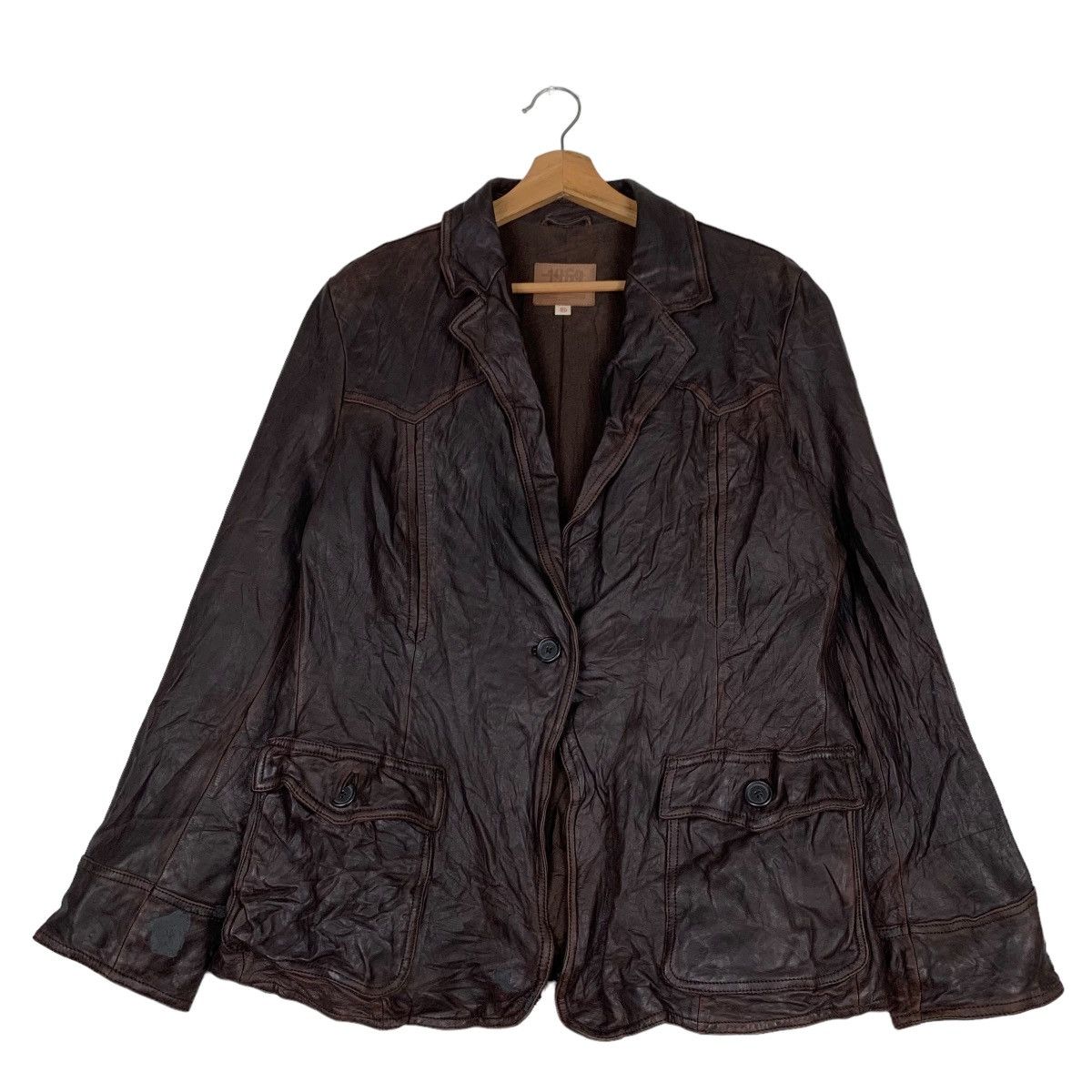 Japanese Brand 1969 AUTHENTIC DENIM Spring 03 Cow Leather Jacket #0366-C17 Size US XL / EU 56 / 4 - 1 Thumbnail