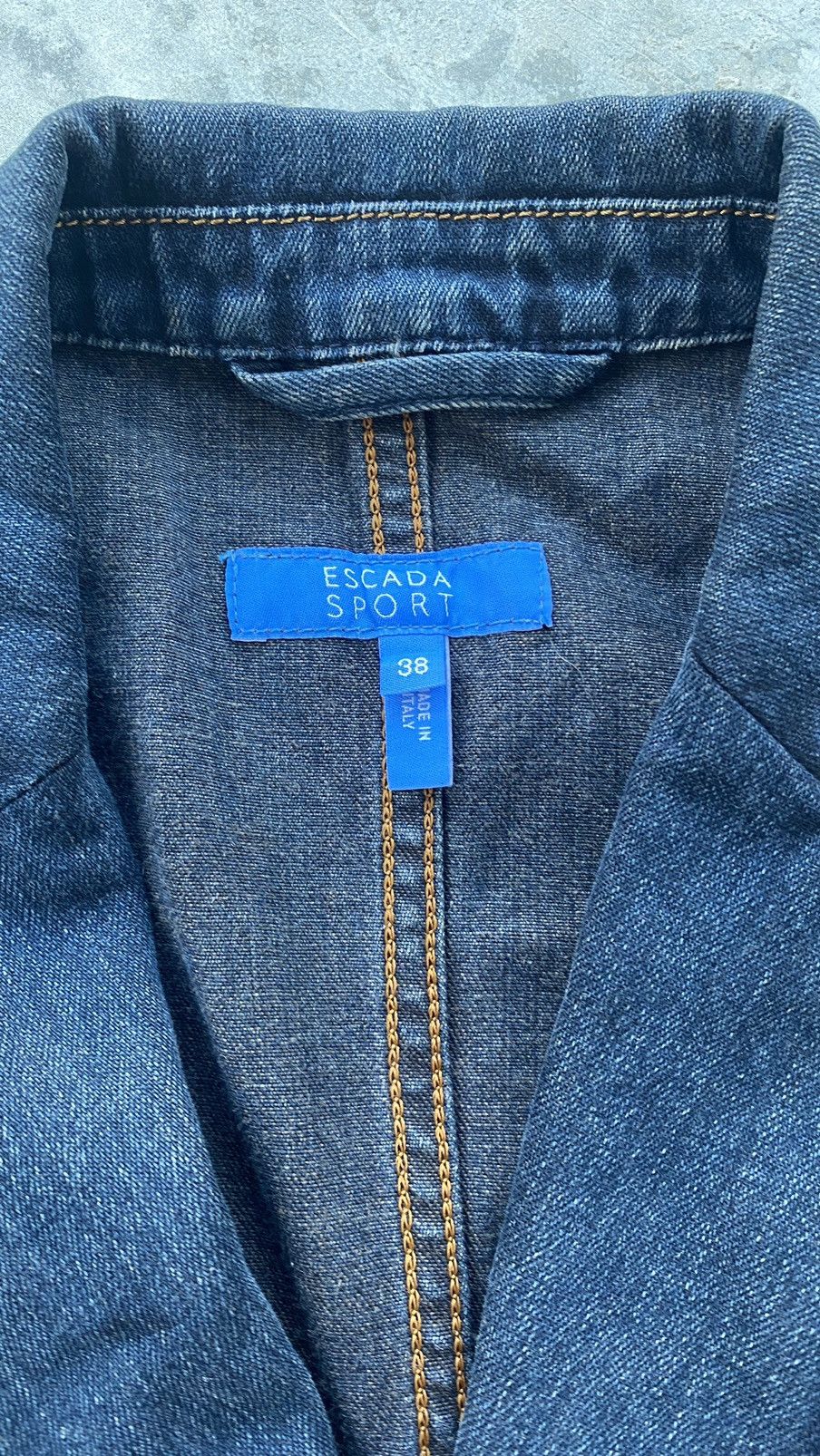 Hysteric Glamour × Japanese Brand × Le Grande Bleu (L.G.B.) Vintage Escada Sport Italy Punk Denim Coat Grunge Blazer Size XS / US 0-2 / IT 36-38 - 7 Thumbnail
