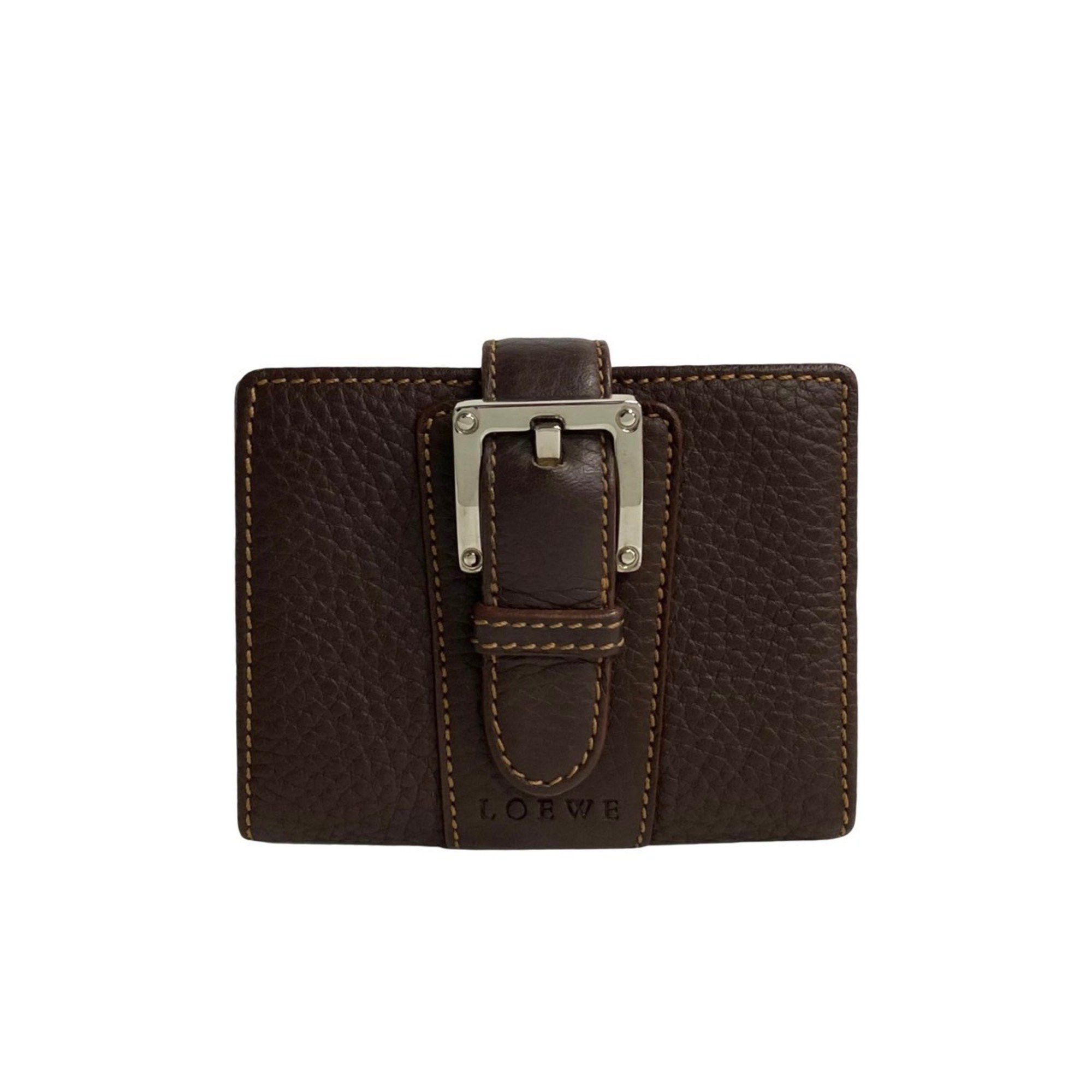 image of Loewe Belt With Leather Hardware Box-Shaped Wallet/coin Case, Coin Purse, Wallet, Brown, 15671, Wom