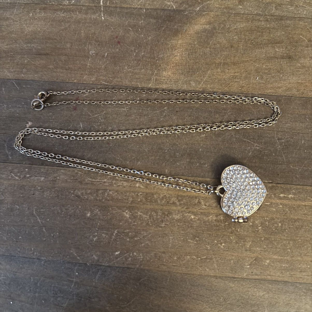Other Long gold tone pave heart locket pendant necklace Size ONE SIZE - 6 Thumbnail