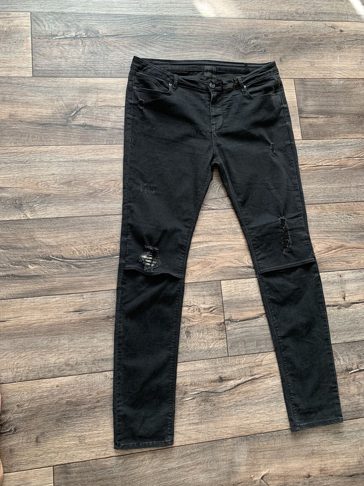 Other Road To Awe R+A Avant Garde Black Skinny Jeans Made in USA Size US 32 / EU 48 - 2 Thumbnail