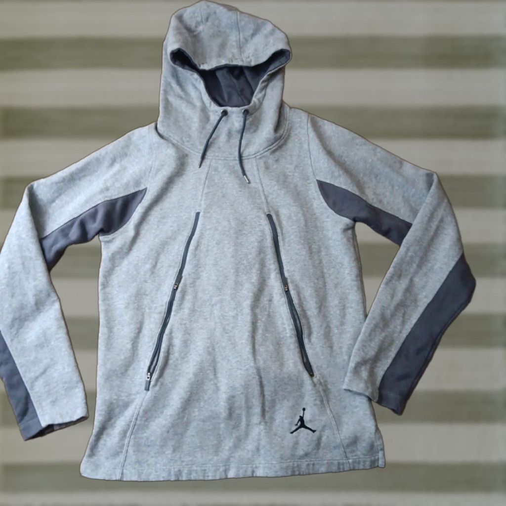 2016 Air Jordan Hoodie Mens Training Gray Small Zipper Pullover Sweatshirt