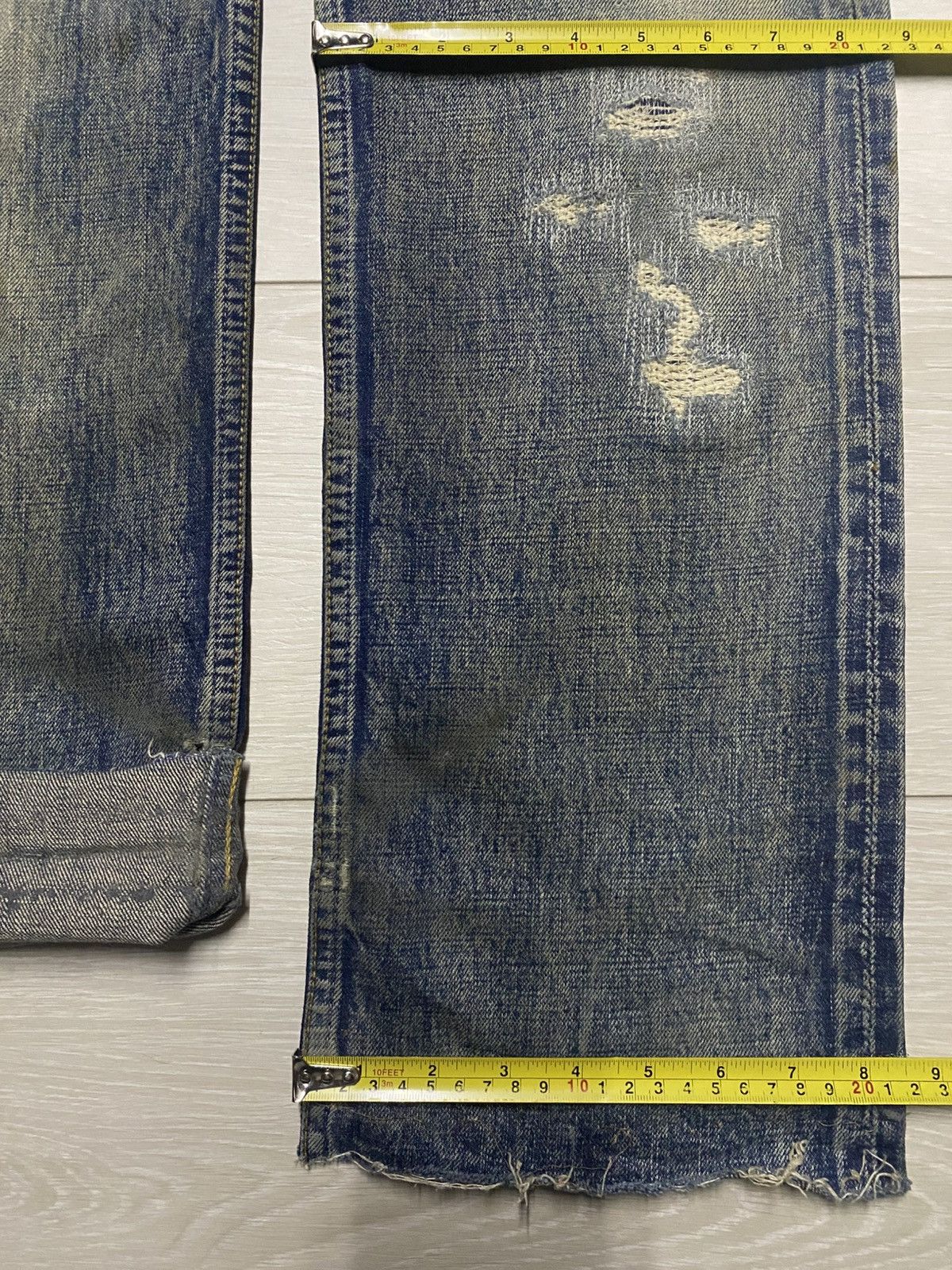FDMTL Classic Straight Denim Crazy Mud Wash Jeans Size US 33 - 22 Thumbnail