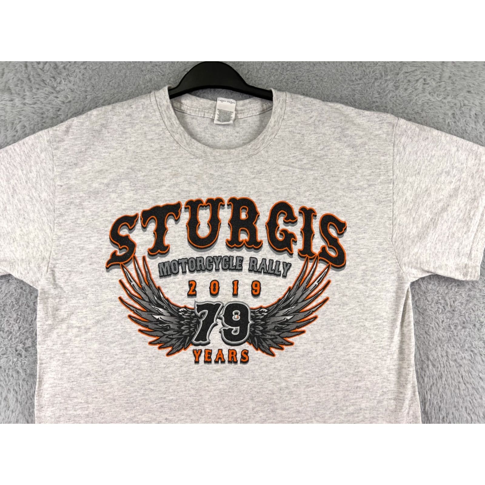 Vintage Sturgis Shirt Adult Large Gray Motorcycle 2019 79th Cotton Short Sleeve T-Shirt Size L / US 10 / IT 46 - 6 Thumbnail