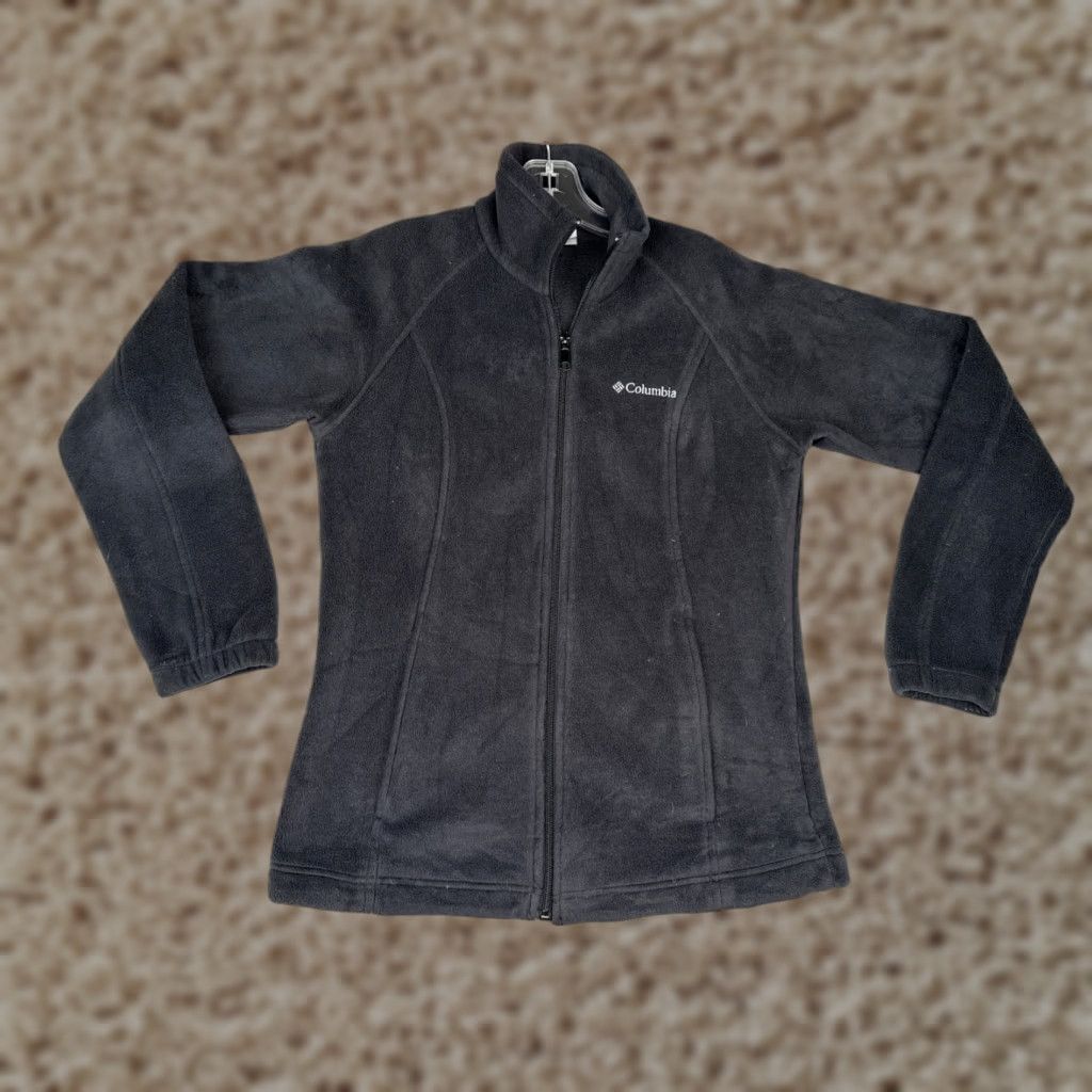 Vintage Columbia Jacket Women Small Black Full Zip Pockets Mock Neck Polyester Fleece Lightweight Casual Outdoor Size S / US 4 / IT 40 - 1 Thumbnail