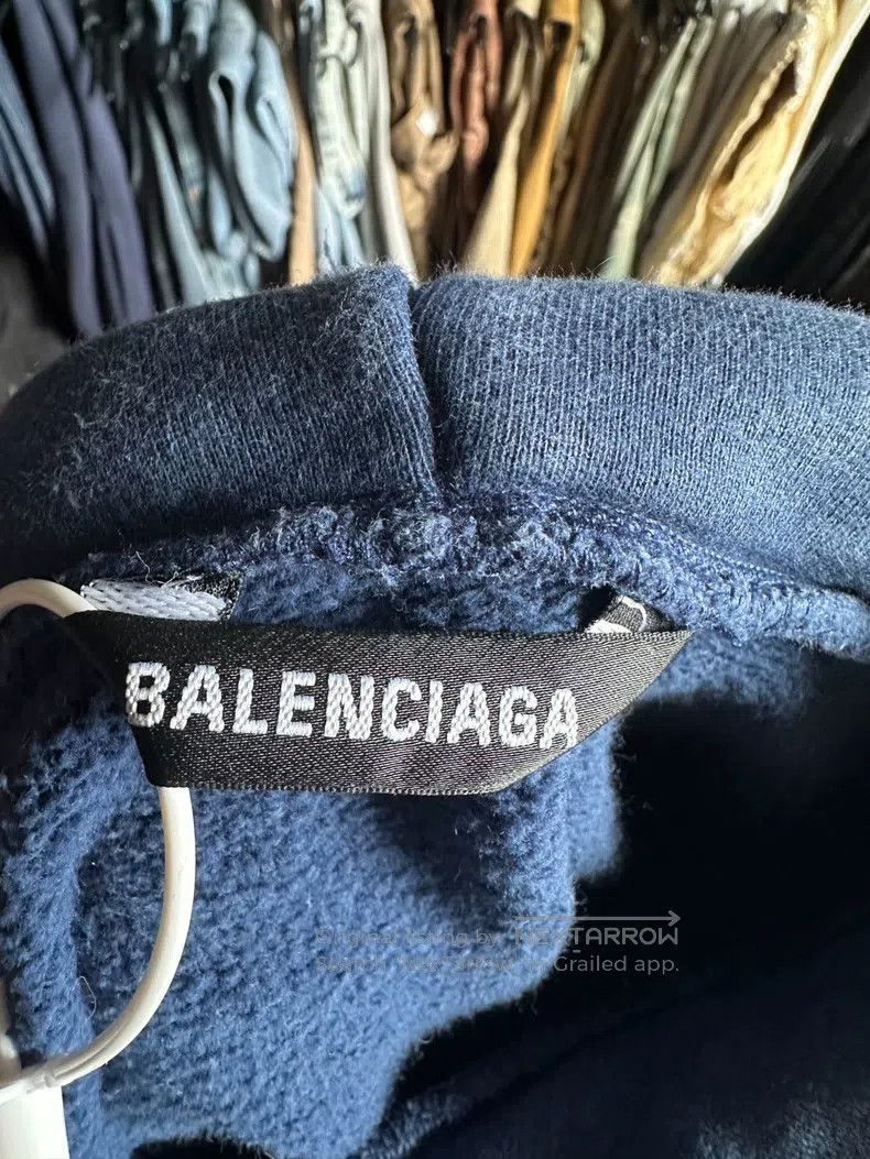 Balenciaga Balenciaga Blue Hooded Sweatshirt Size US S / EU 44-46 / 1 - 3 Thumbnail