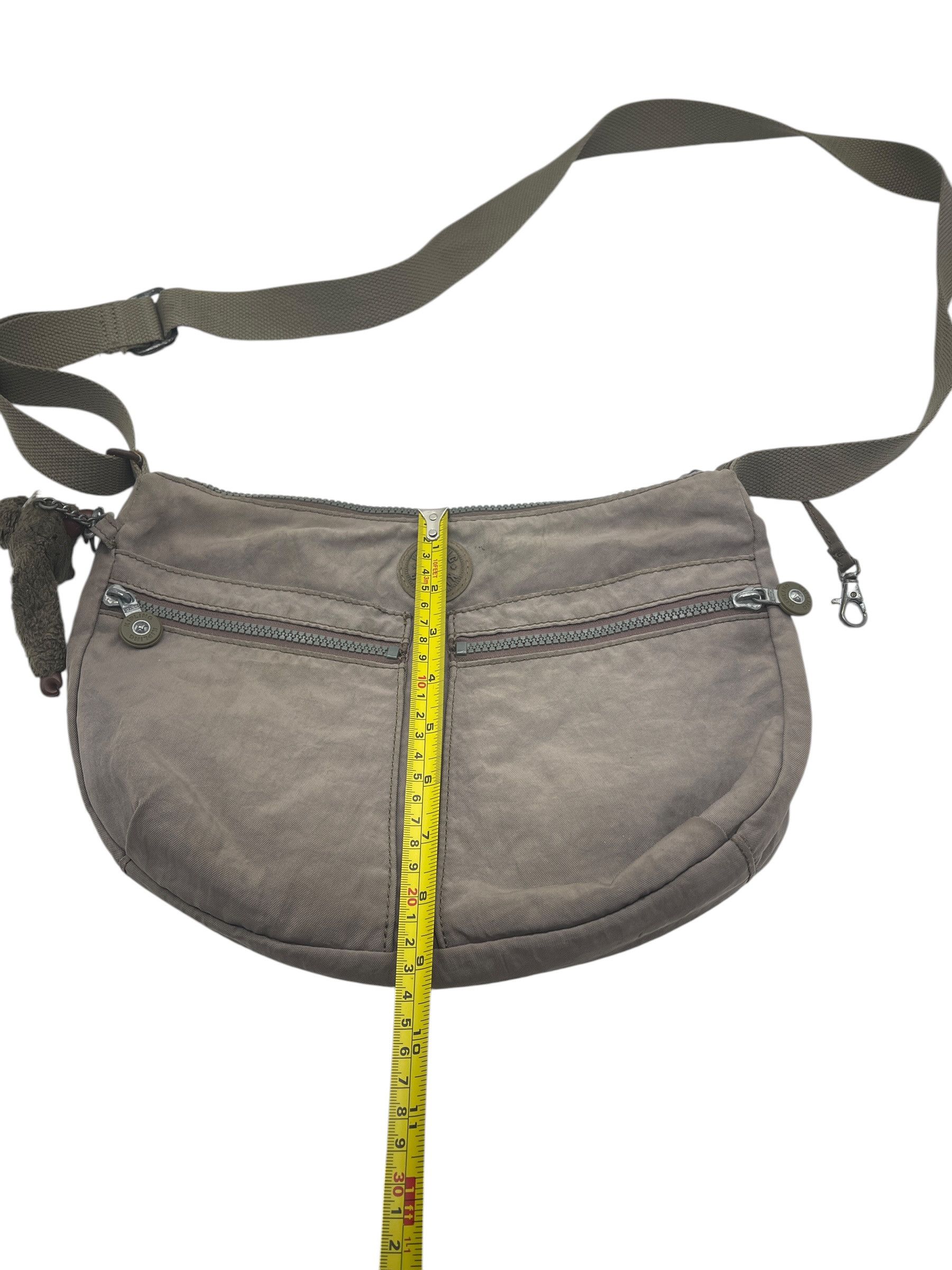Japanese Brand Kipling Alvar Crossbody Bag Taupe Nylon w/ Monkey Keychain Size ONE SIZE - 12 Thumbnail