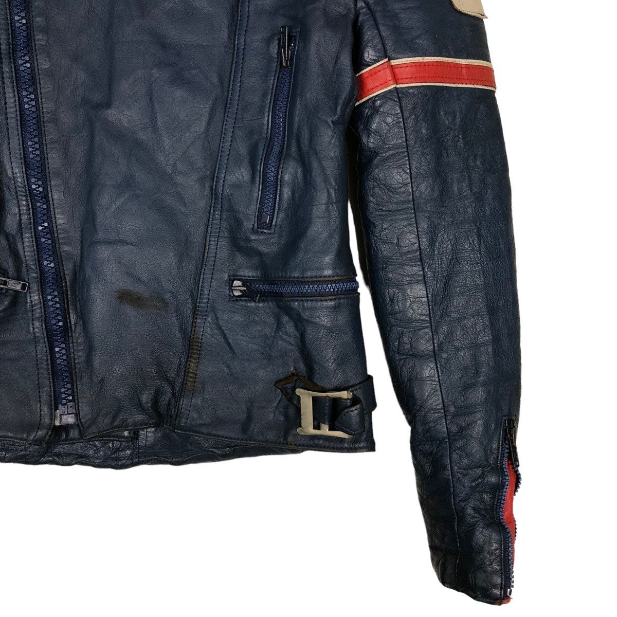 Vintage 🔥VINTAGE BIKER LEATHER JACKET RACING MADE IN ENGLAND ECHTES Size US M / EU 48-50 / 2 - 5 Thumbnail