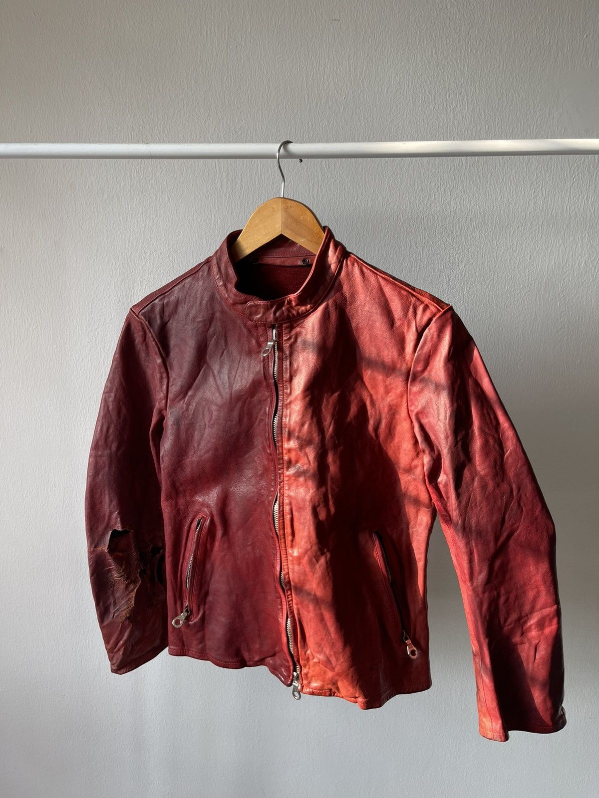 Isamu Katayama Backlash Isamu Katayama Backlash Red Leather Biker Jacket Size US XS / EU 42 / 0 - 6 Thumbnail