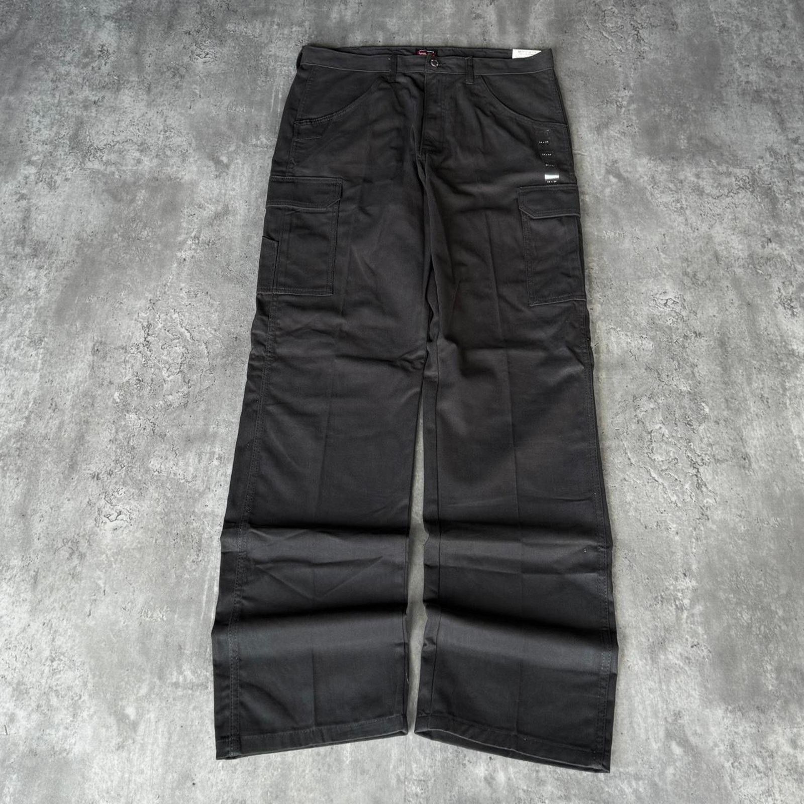 Carhartt × Vintage × Wrangler Vintage Y2K Baggy Faded Black Cargo Tech Grunge Opium Pants Size US 34 / EU 50 - 1 Thumbnail